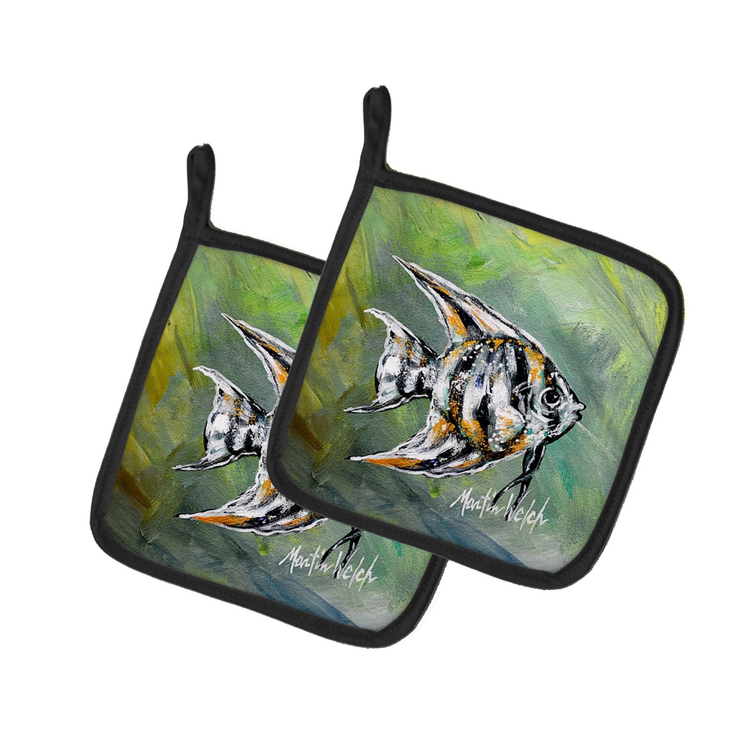 Nancys Fish Pair of Pot Holders Kitchen Heat Resistant Pot Holders Sets Oven Hot Pads for Cooking Baking BBQ, 7 1/2 x 7 1/2