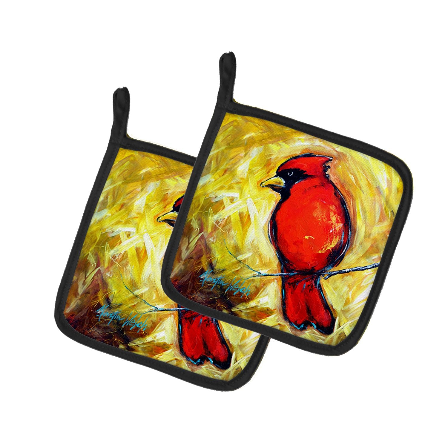 Sha Red Baba Bird Pair of Pot Holders Kitchen Heat Resistant Pot Holders Sets Oven Hot Pads for Cooking Baking BBQ, 7 1/2 x 7 1/