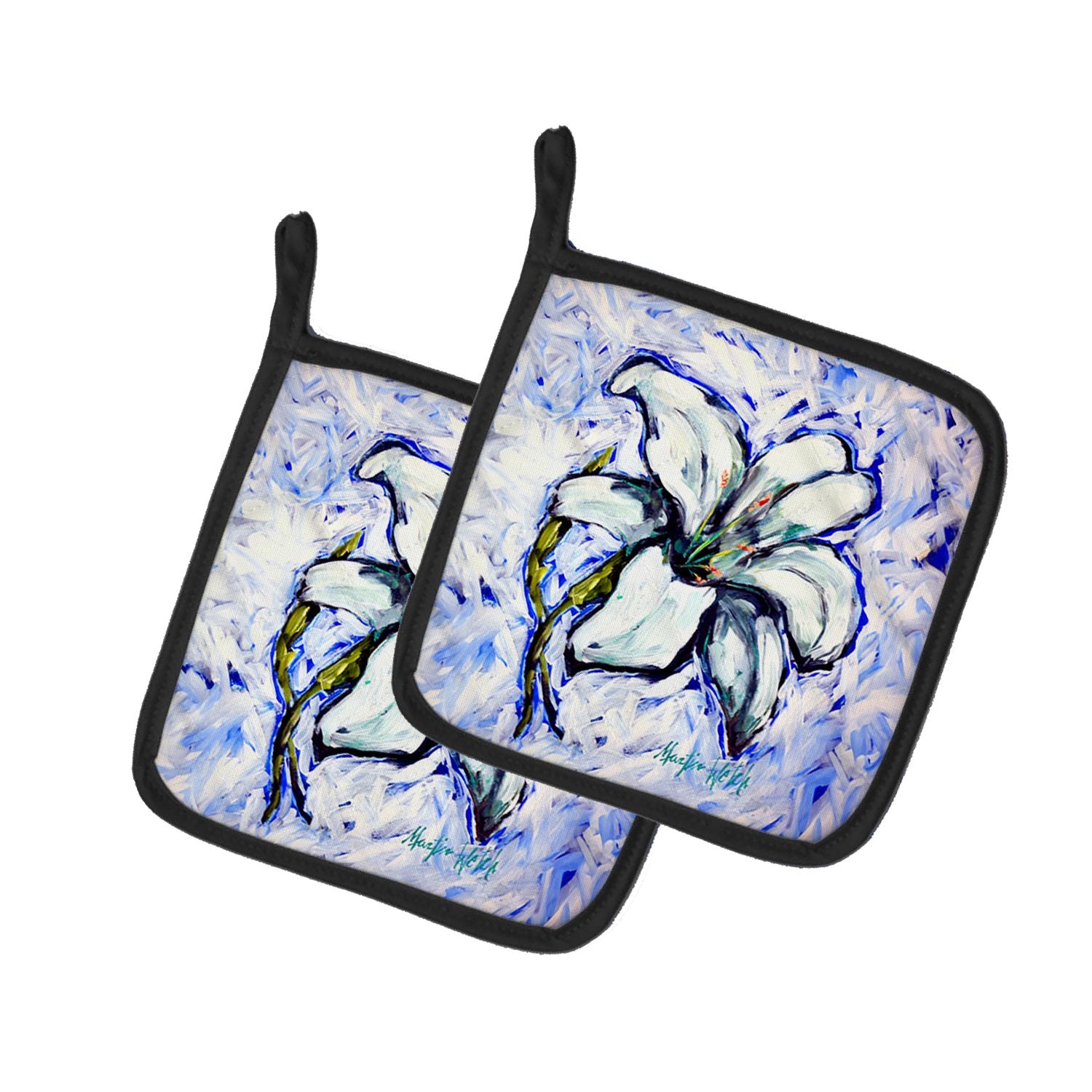 Lily Pair of Pot Holders Kitchen Heat Resistant Pot Holders Sets Oven Hot Pads for Cooking Baking BBQ, 7 1/2 x 7 1/2