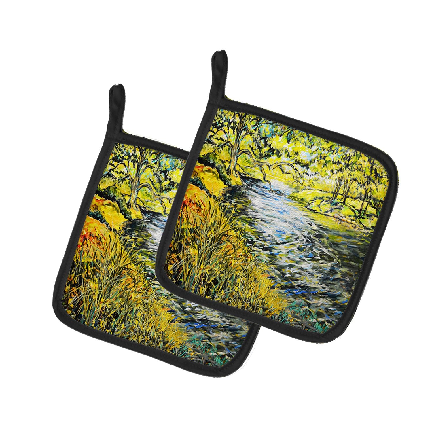 At The Grand Hotel Pair of Pot Holders Kitchen Heat Resistant Pot Holders Sets Oven Hot Pads for Cooking Baking BBQ, 7 1/2 x 7 1