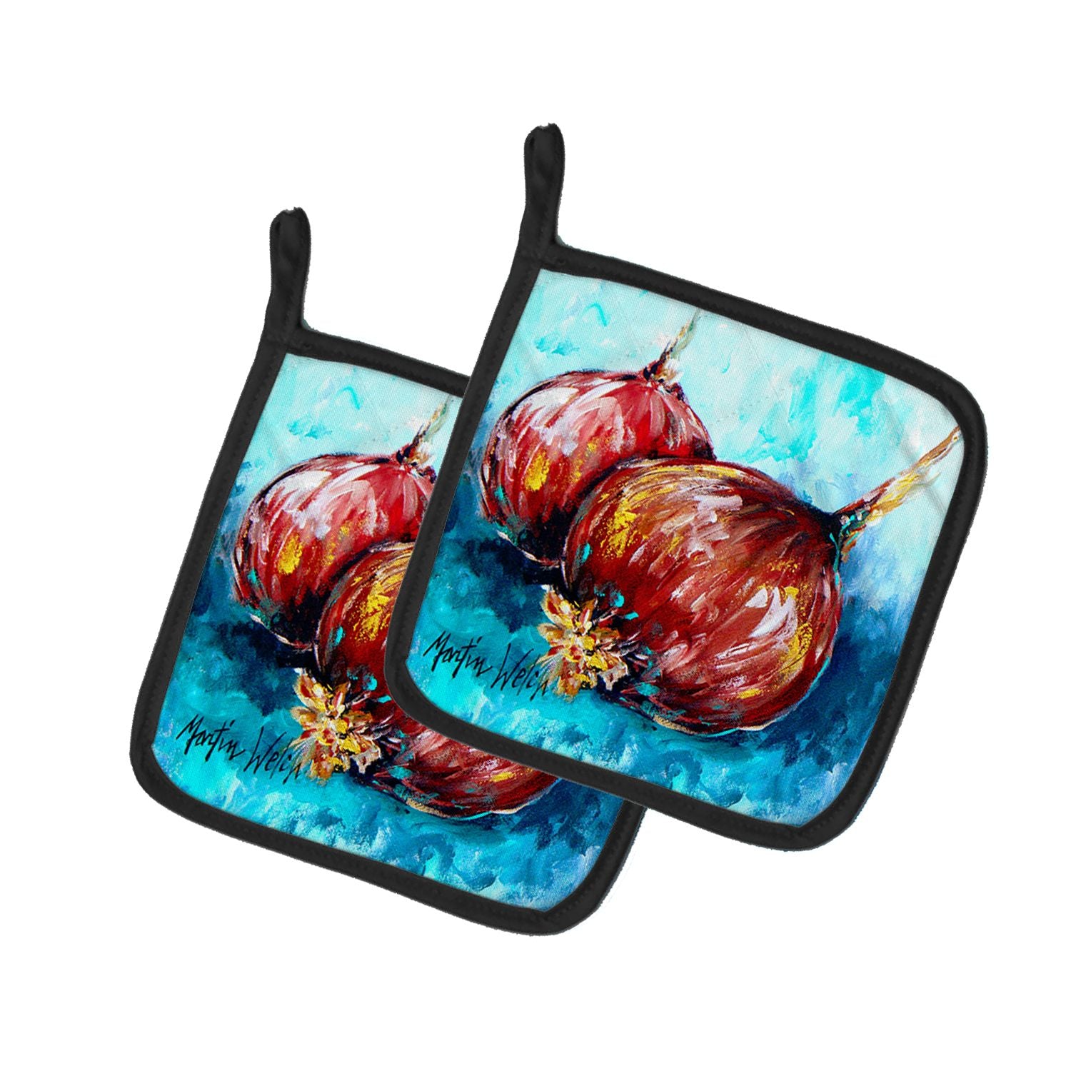 Onion Funions Pair of Pot Holders Kitchen Heat Resistant Pot Holders Sets Oven Hot Pads for Cooking Baking BBQ, 7 1/2 x 7 1/2