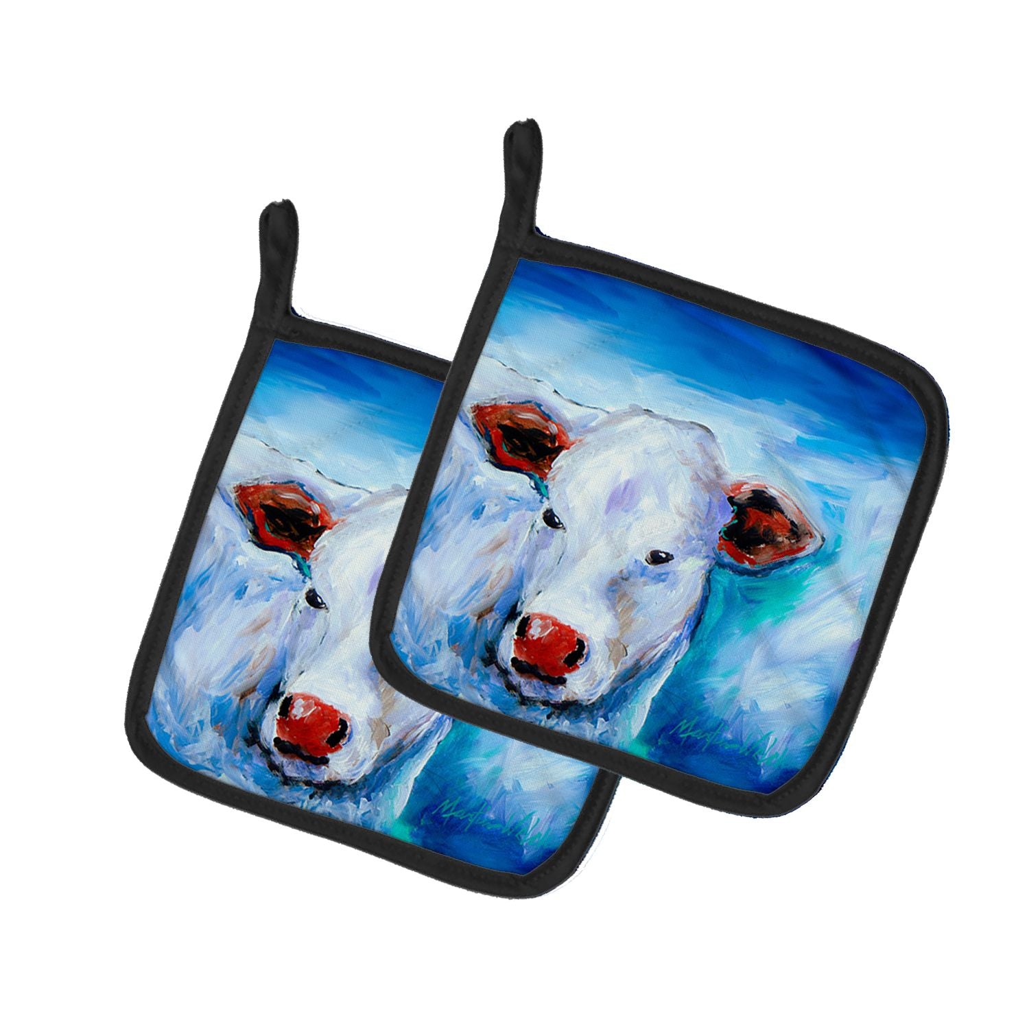 Move Over Cow Pair of Pot Holders Kitchen Heat Resistant Pot Holders Sets Oven Hot Pads for Cooking Baking BBQ, 7 1/2 x 7 1/2
