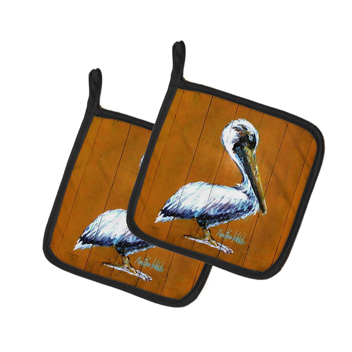 Hangin In Pelican Pair of Pot Holders Kitchen Heat Resistant Pot Holders Sets Oven Hot Pads for Cooking Baking BBQ, 7 1/2 x 7 1/