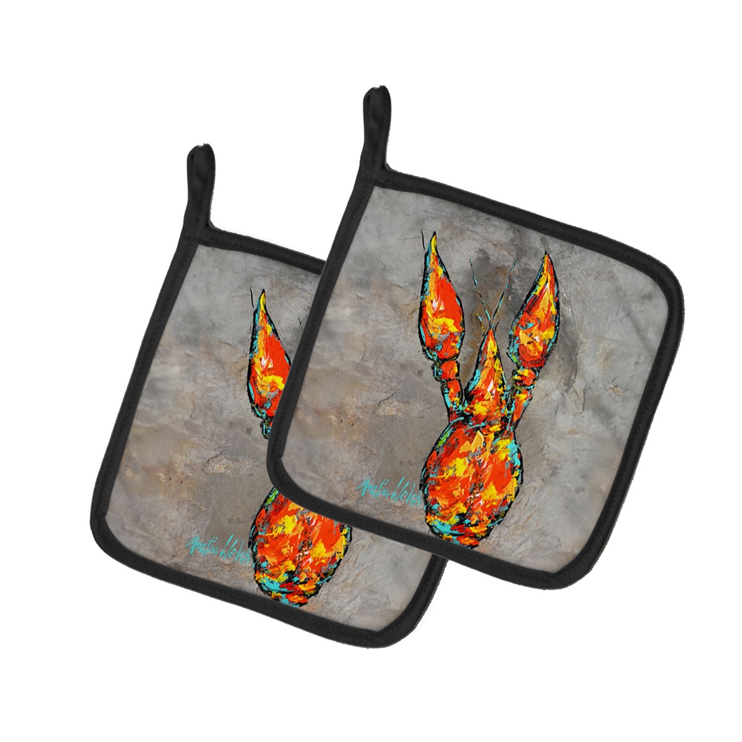Crawfish From Arabi Pair of Pot Holders Kitchen Heat Resistant Pot Holders Sets Oven Hot Pads for Cooking Baking BBQ, 7 1/2 x 7 