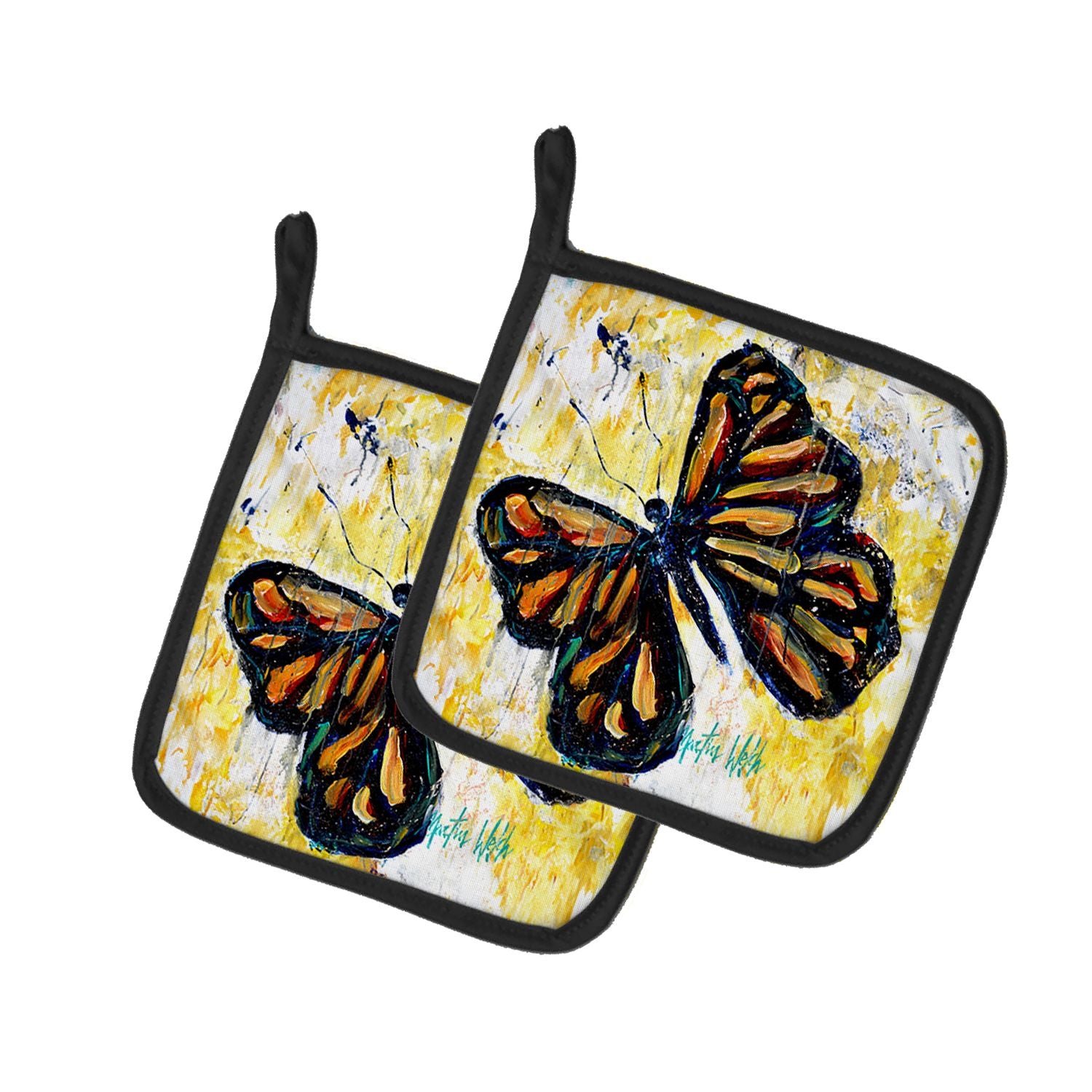 NEW Butterfly Breeze Pair of Pot Holders Kitchen Heat Resistant Pot Holders Sets Oven Hot Pads for Cooking Baking BBQ, 7 1/2 x 7