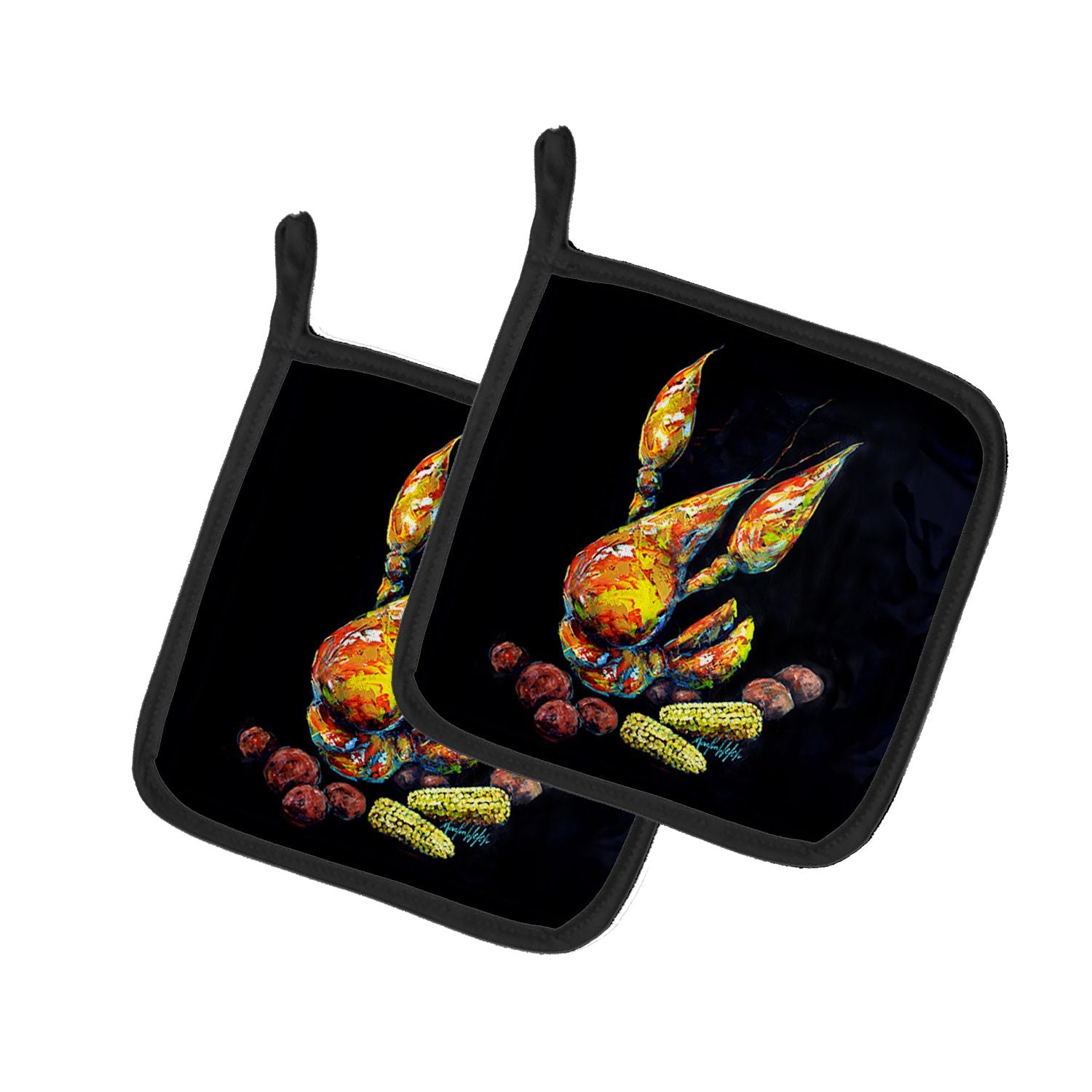 Crawfish Boiling Pot Pair of Pot Holders Kitchen Heat Resistant Pot Holders Sets Oven Hot Pads for Cooking Baking BBQ, 7 1/2 x 7