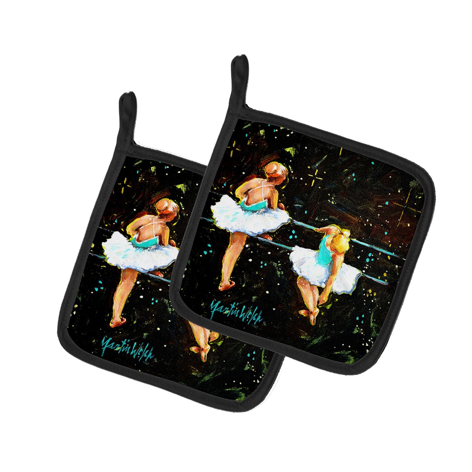 At Practice Ballet Pair of Pot Holders Kitchen Heat Resistant Pot Holders Sets Oven Hot Pads for Cooking Baking BBQ, 7 1/2 x 7 1