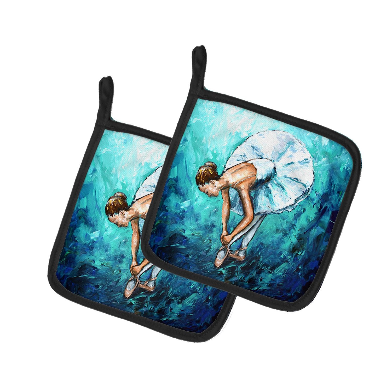 Early Practice Ballet Pair of Pot Holders Kitchen Heat Resistant Pot Holders Sets Oven Hot Pads for Cooking Baking BBQ, 7 1/2 x 