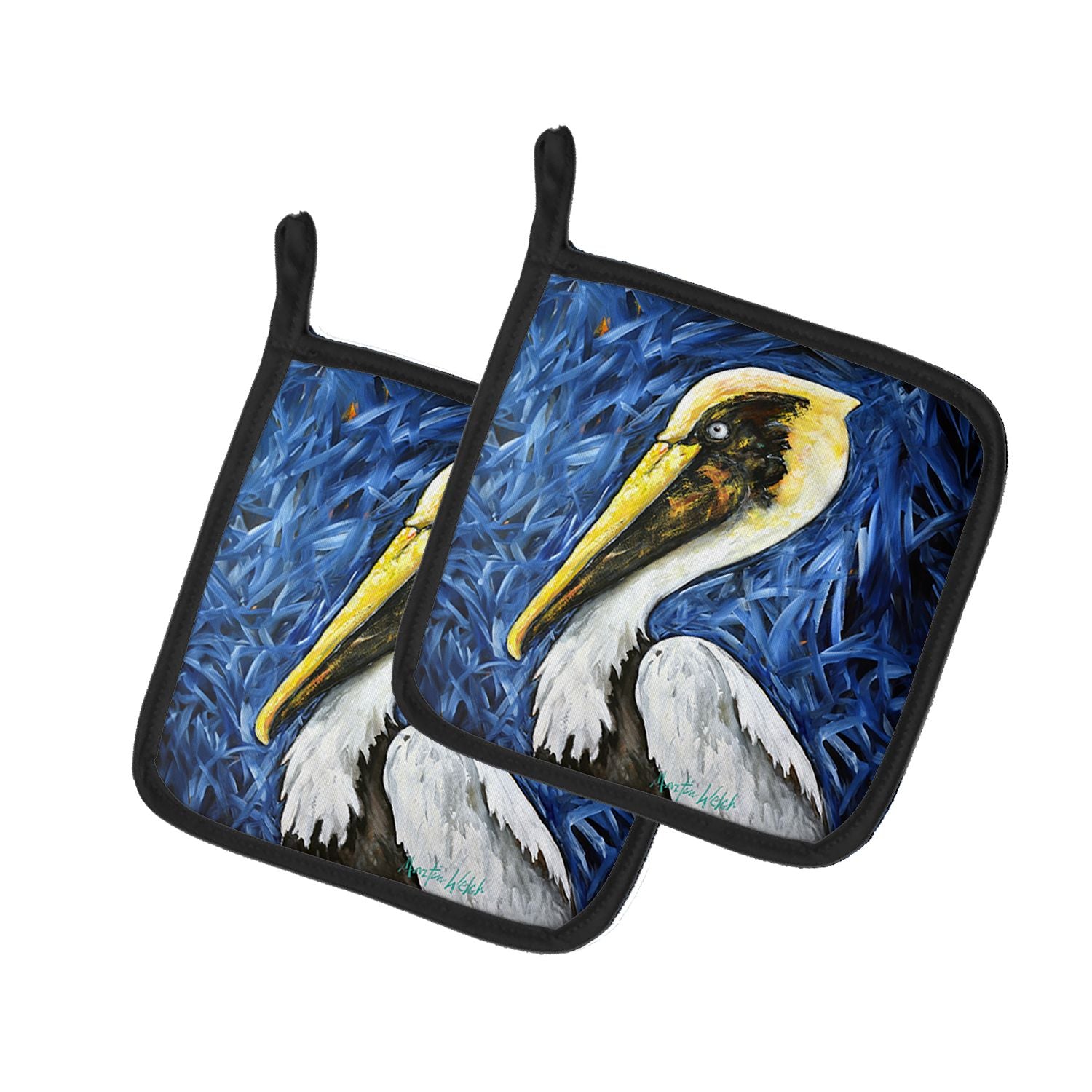 Fierce Pelican Pair of Pot Holders Kitchen Heat Resistant Pot Holders Sets Oven Hot Pads for Cooking Baking BBQ, 7 1/2 x 7 1/2