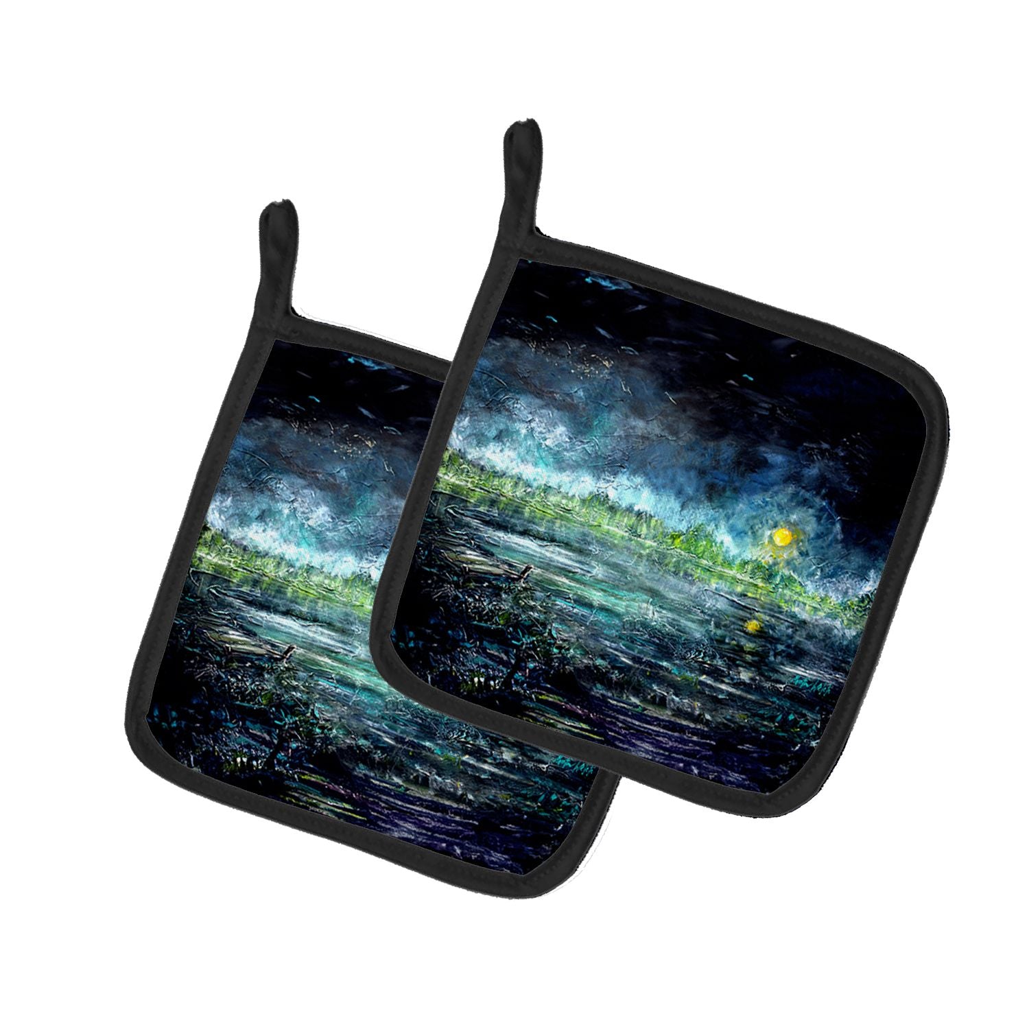 By The Moonlight Pair of Pot Holders Kitchen Heat Resistant Pot Holders Sets Oven Hot Pads for Cooking Baking BBQ, 7 1/2 x 7 1/2