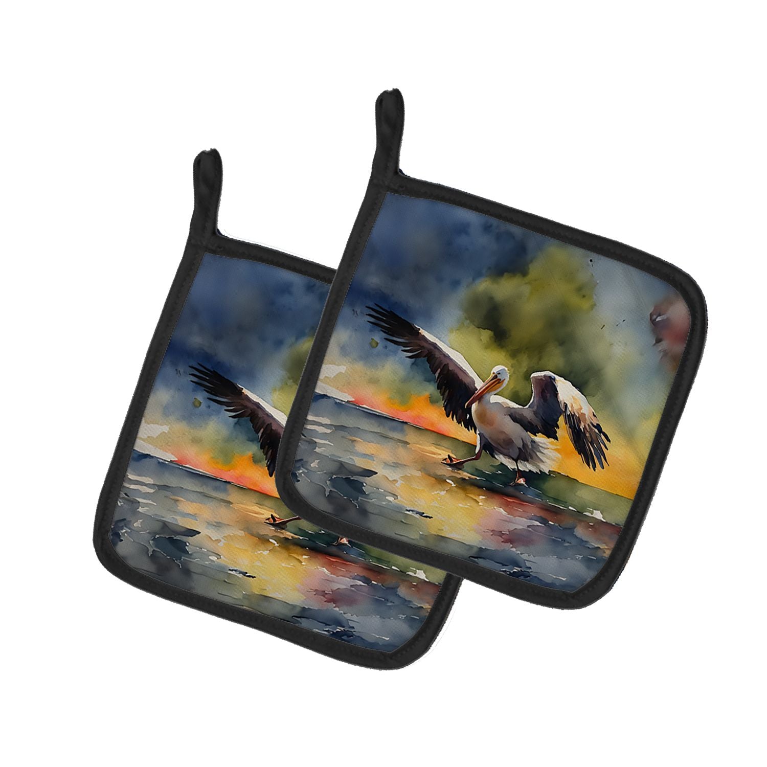 Pelican Pair of Pot Holders Kitchen Heat Resistant Pot Holders Sets Oven Hot Pads for Cooking Baking BBQ, 7 1/2 x 7 1/2