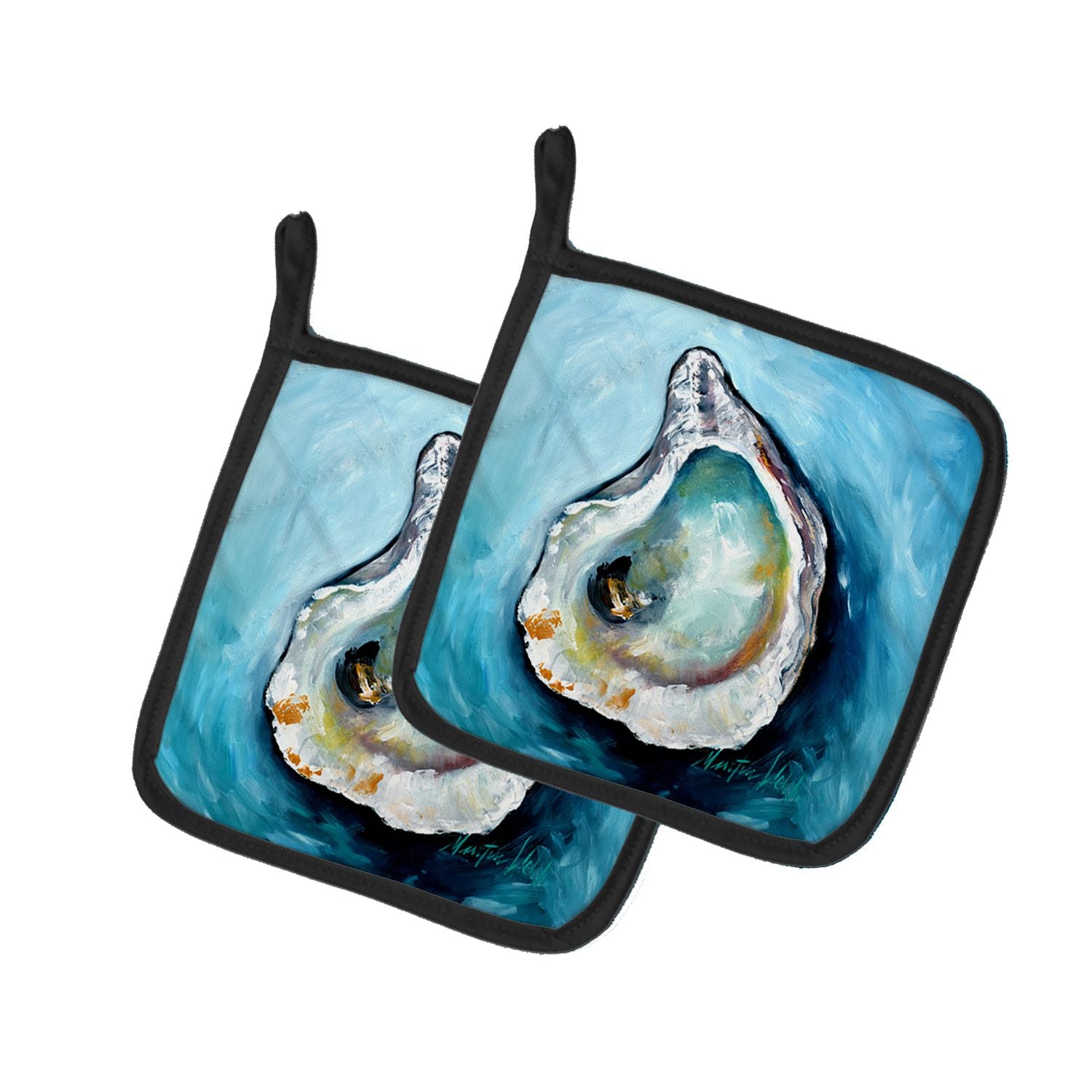 NEW J Mac Oyster Pair of Pot Holders Kitchen Heat Resistant Pot Holders Sets Oven Hot Pads for Cooking Baking BBQ, 7 1/2 x 7 1/2