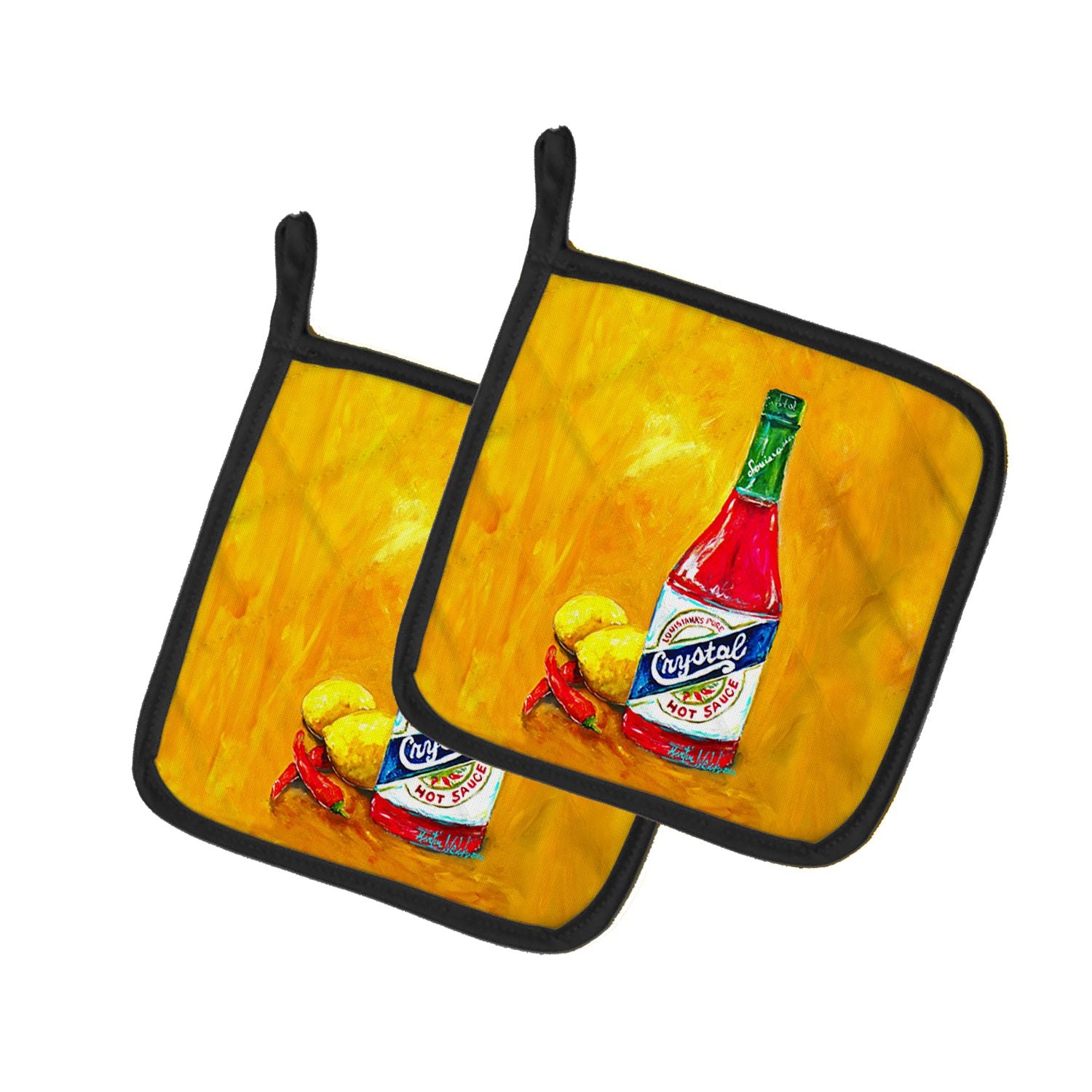 Got Sauce Hot Sauce Pair of Pot Holders Kitchen Heat Resistant Pot Holders Sets Oven Hot Pads for Cooking Baking BBQ, 7 1/2 x 7 