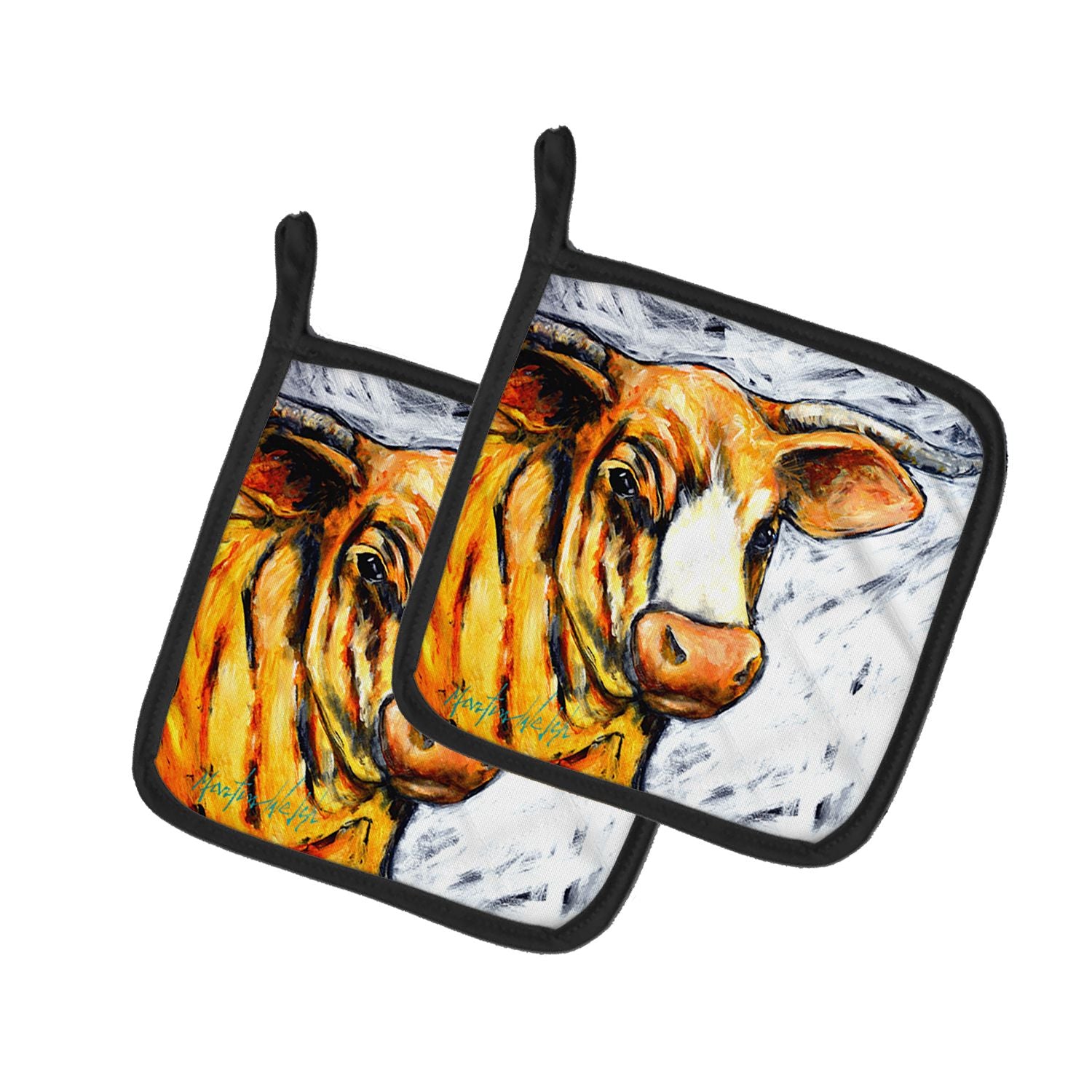 Bully Pair of Pot Holders Kitchen Heat Resistant Pot Holders Sets Oven Hot Pads for Cooking Baking BBQ, 7 1/2 x 7 1/2