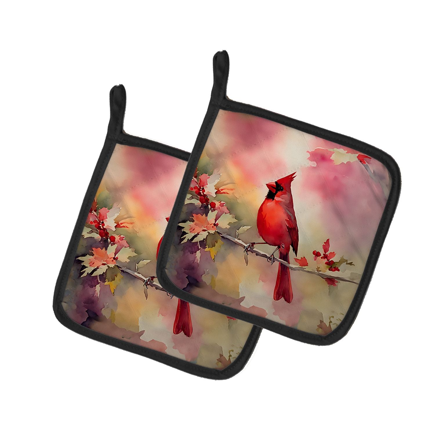 Cardinal Pair of Pot Holders Kitchen Heat Resistant Pot Holders Sets Oven Hot Pads for Cooking Baking BBQ, 7 1/2 x 7 1/2