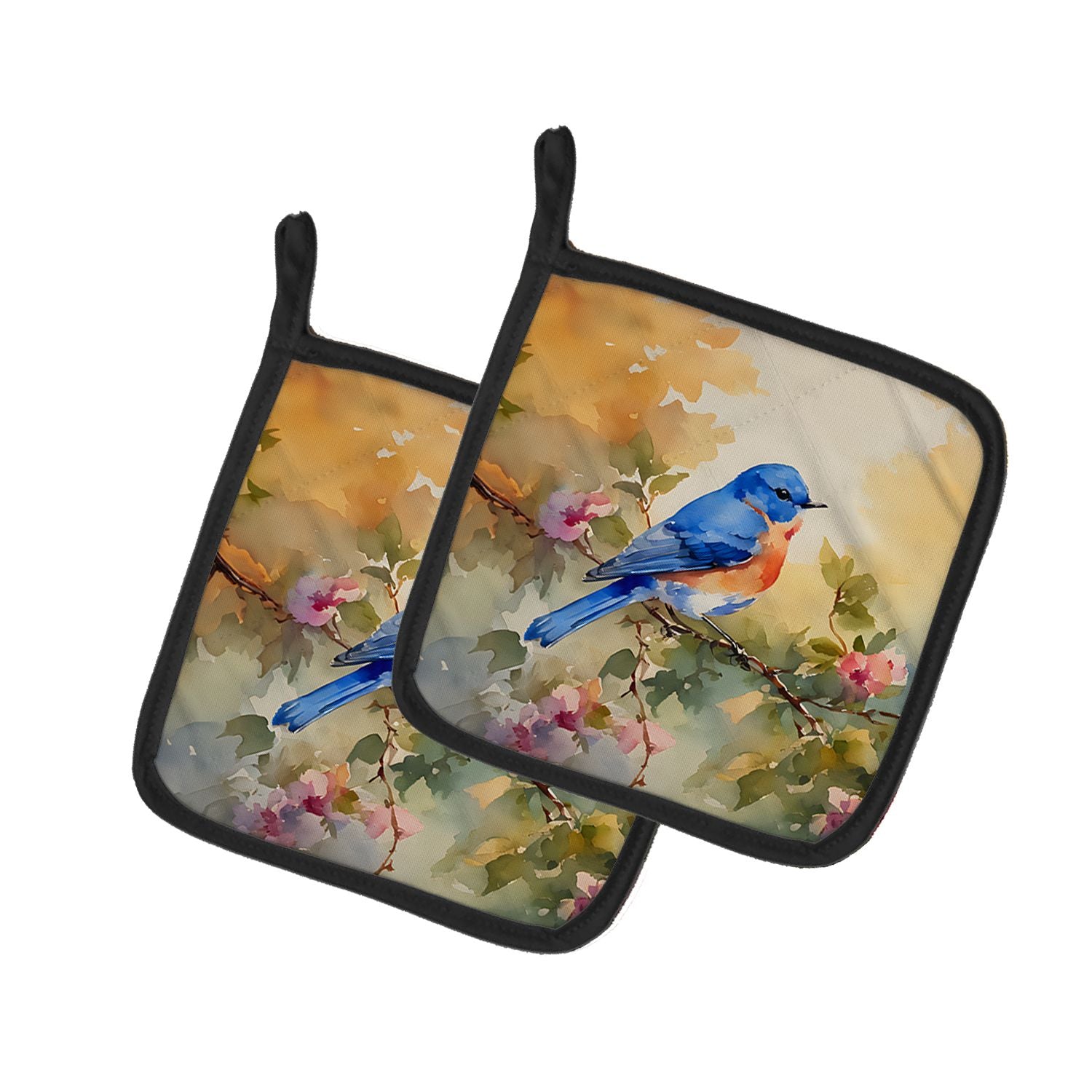 Bluebird Pair of Pot Holders Kitchen Heat Resistant Pot Holders Sets Oven Hot Pads for Cooking Baking BBQ, 7 1/2 x 7 1/2