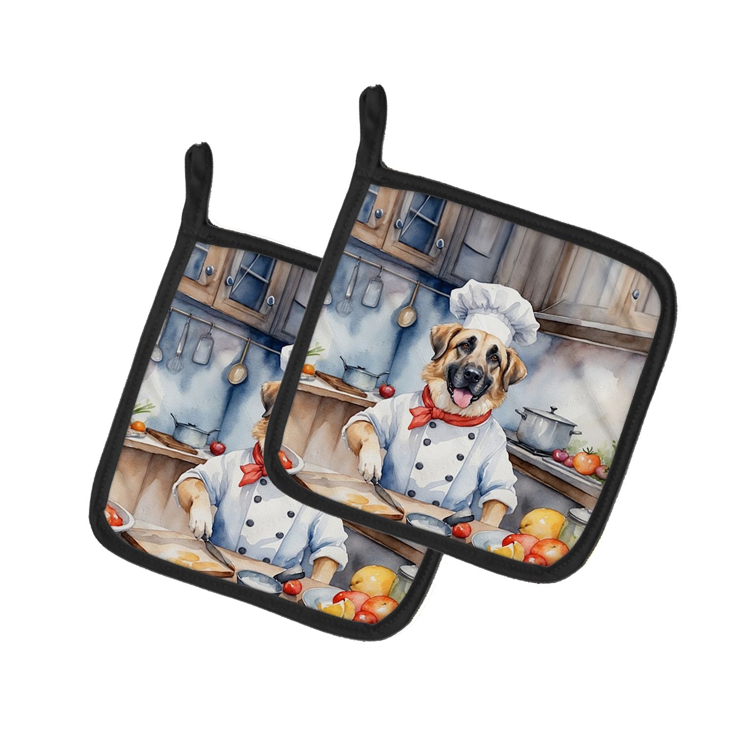 Anatolian Shepherd The Chef Pair of Pot Holders Kitchen Heat Resistant Pot Holders Sets Oven Hot Pads for Cooking Baking BBQ, 7 