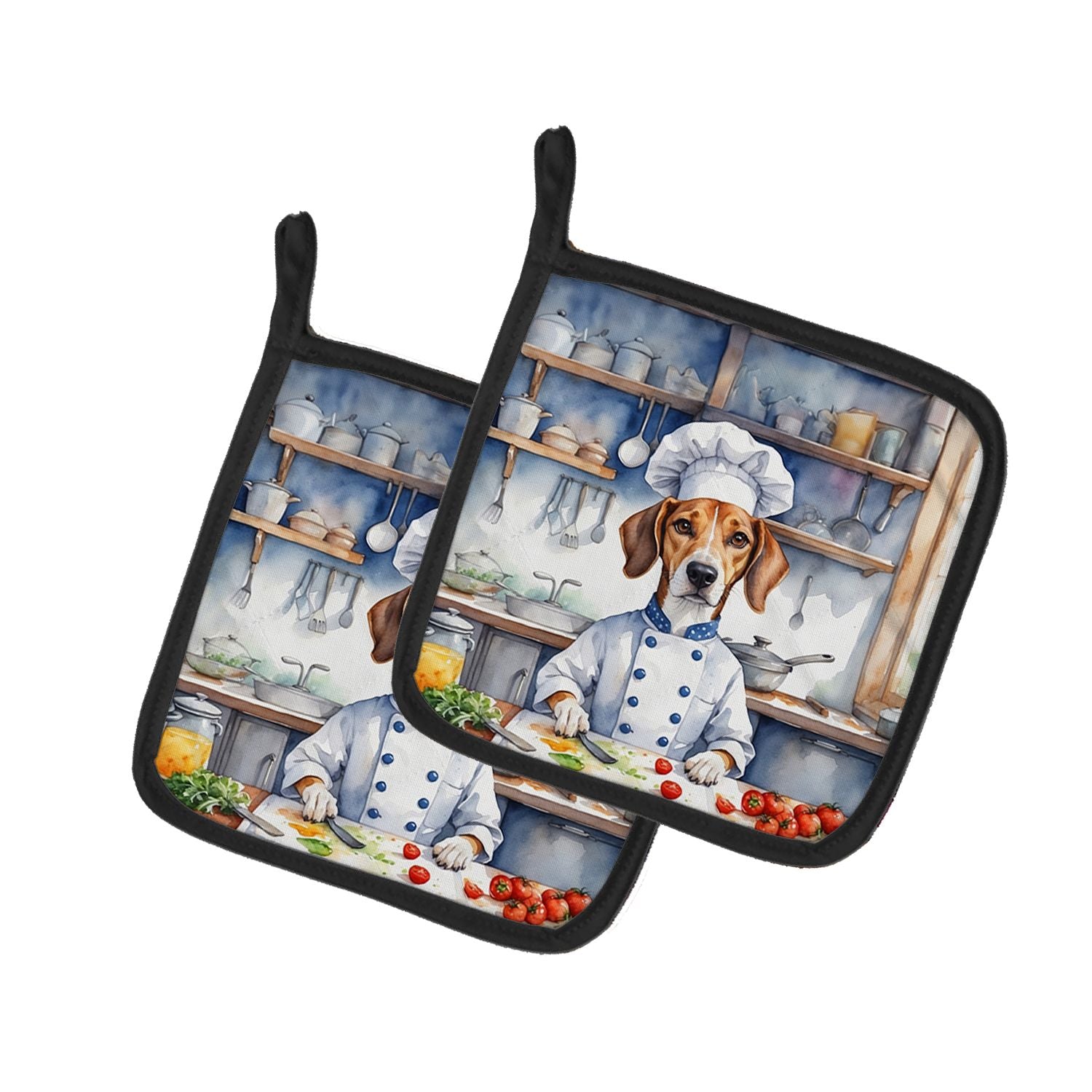 American Foxhound The Chef Pair of Pot Holders Kitchen Heat Resistant Pot Holders Sets Oven Hot Pads for Cooking Baking BBQ, 7 1