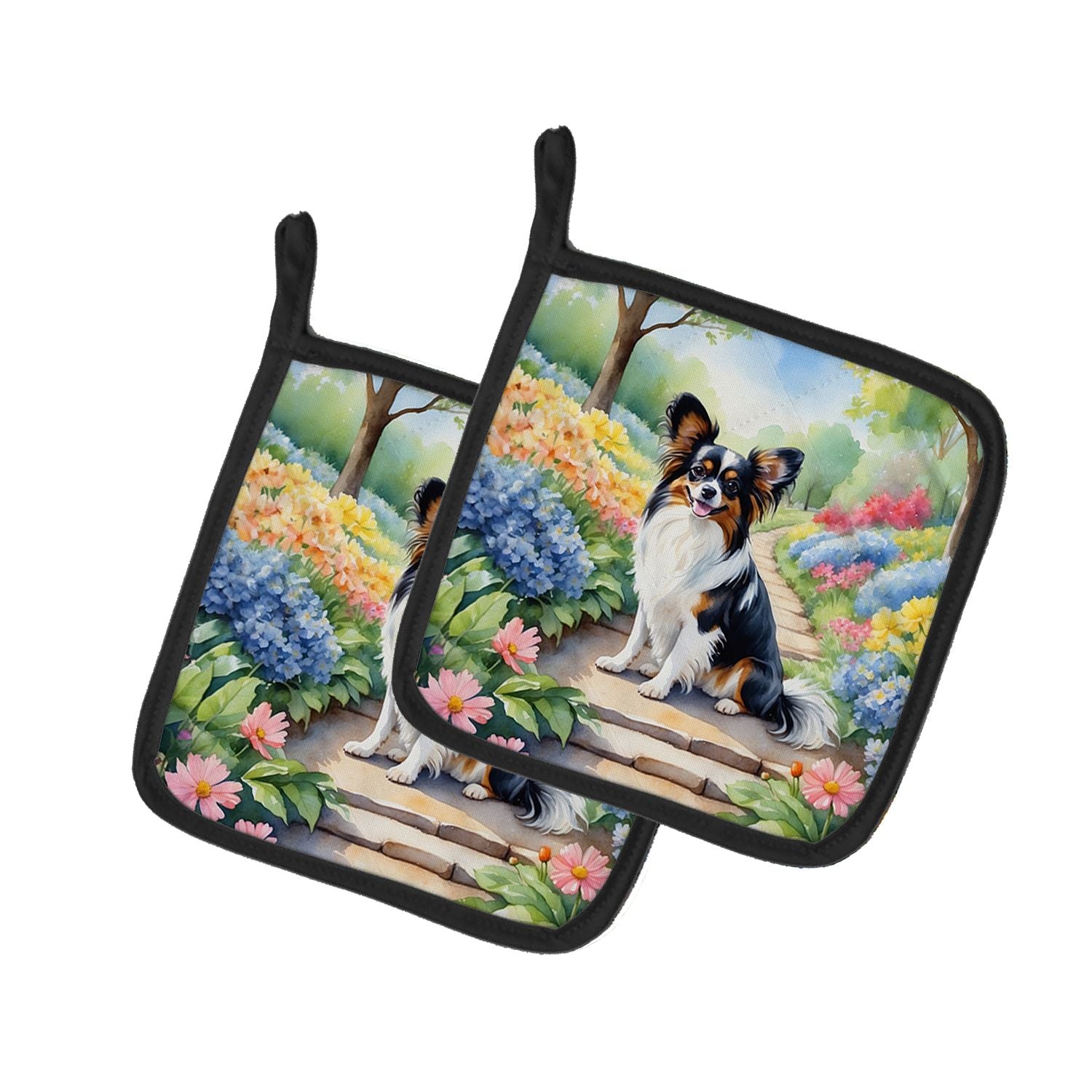 Papillon Spring Path Pair of Pot Holders Kitchen Heat Resistant Pot Holders Sets Oven Hot Pads for Cooking Baking BBQ, 7 1/2 x 7