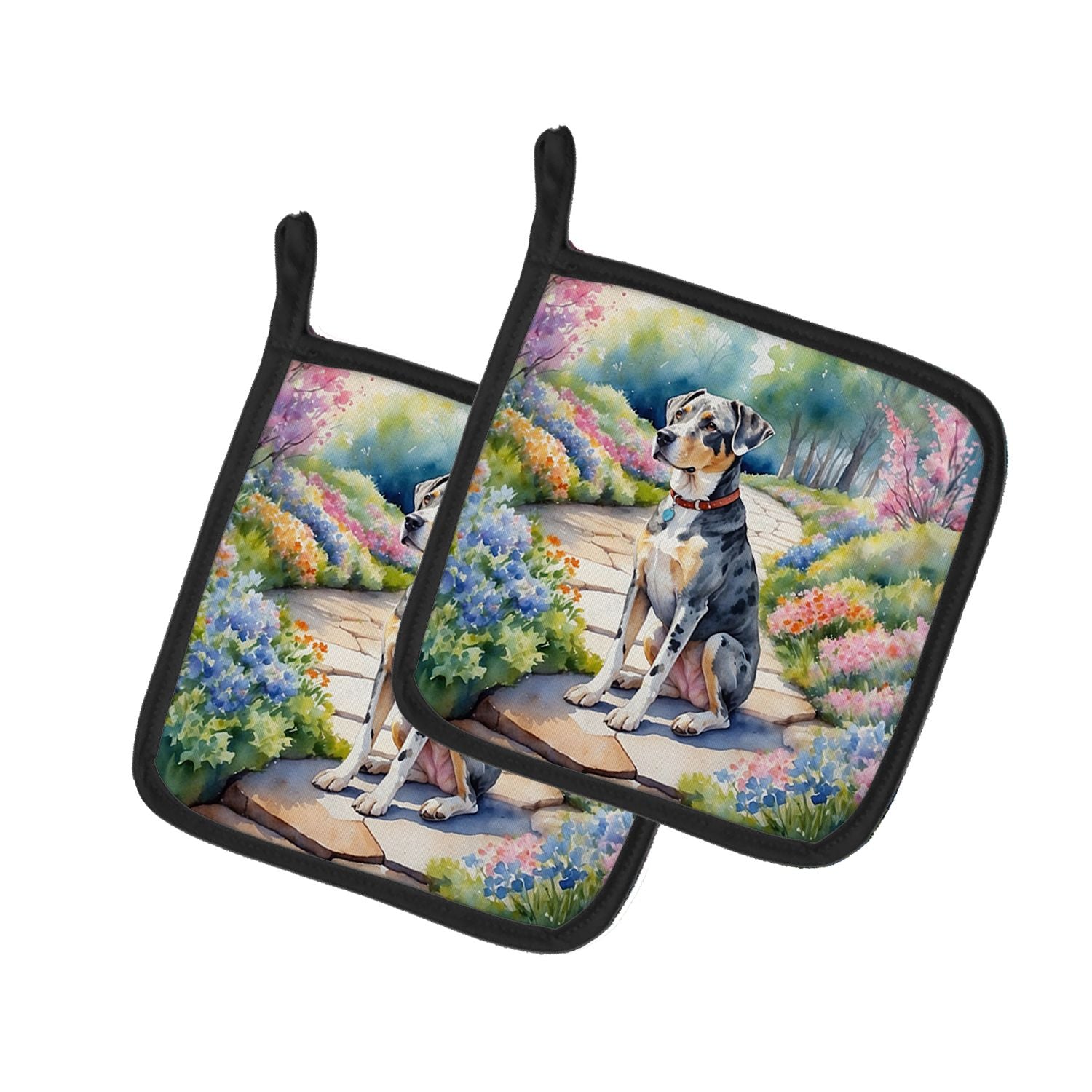 Catahoula Spring Path Pair of Pot Holders Kitchen Heat Resistant Pot Holders Sets Oven Hot Pads for Cooking Baking BBQ, 7 1/2 x 