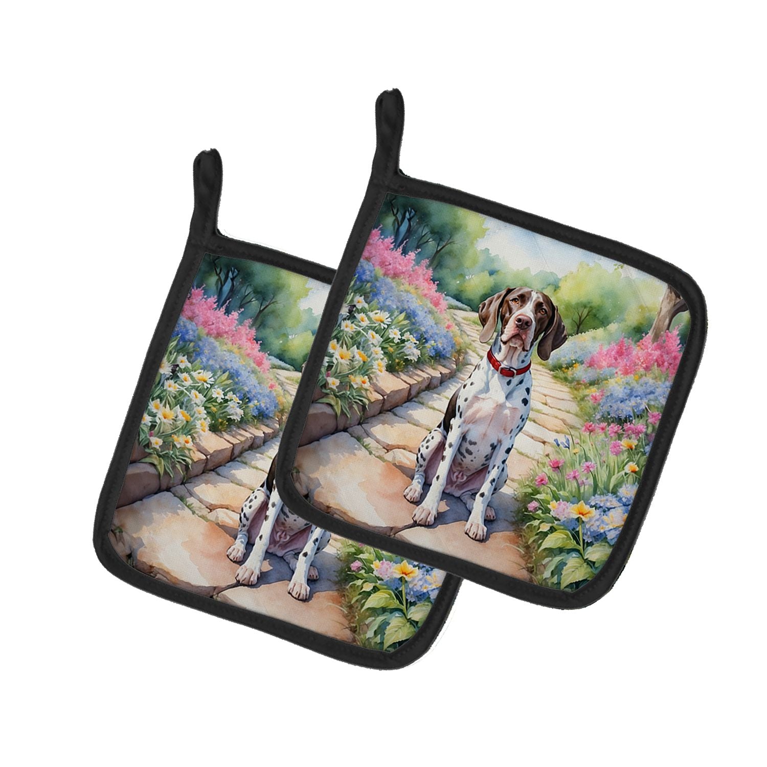 Pointer Spring Path Pair of Pot Holders Kitchen Heat Resistant Pot Holders Sets Oven Hot Pads for Cooking Baking BBQ, 7 1/2 x 7 