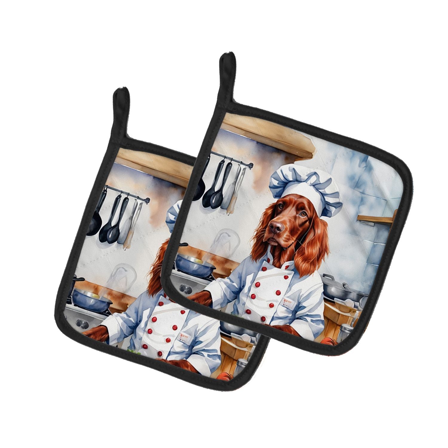 Irish Setter The Chef Pair of Pot Holders Kitchen Heat Resistant Pot Holders Sets Oven Hot Pads for Cooking Baking BBQ, 7 1/2 x 