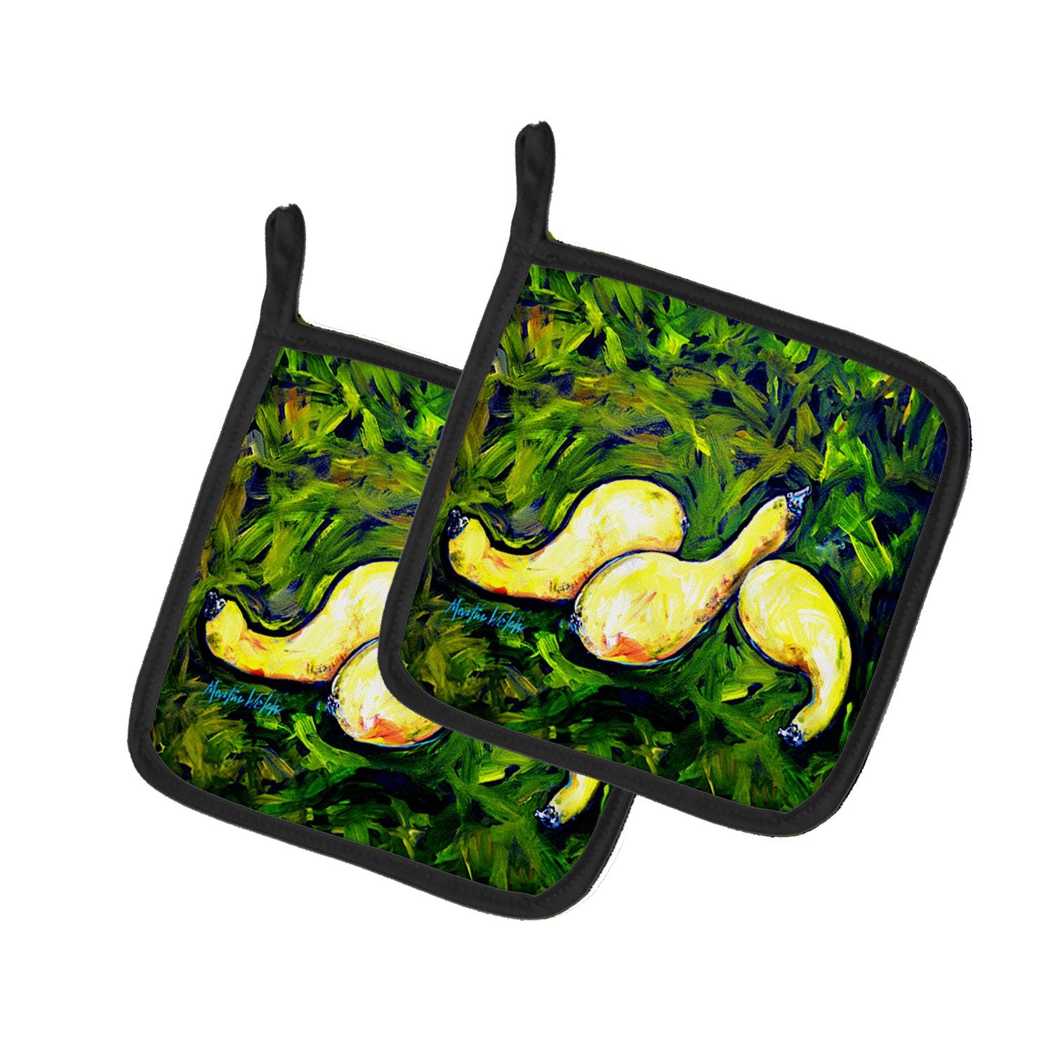 Three Crooks Squash Pair of Pot Holders Kitchen Heat Resistant Pot Holders Sets Oven Hot Pads for Cooking Baking BBQ, 7 1/2 x 7 