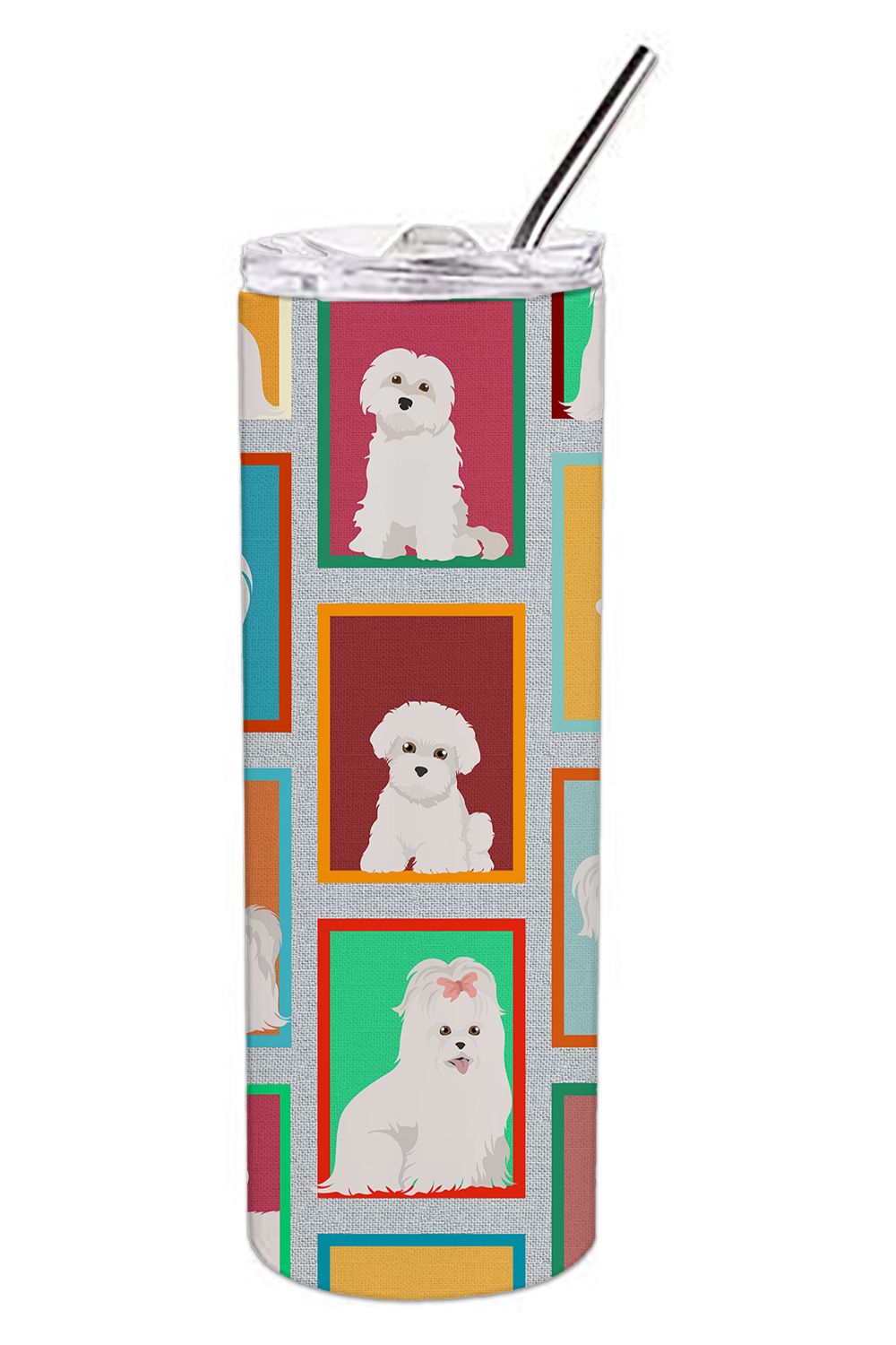 Lots of Maltese Stainless Steel Skinny Tumbler Vacuum Double Walled Reusable Insulated Tumbler Travel Cup for Coffee Cocktails G