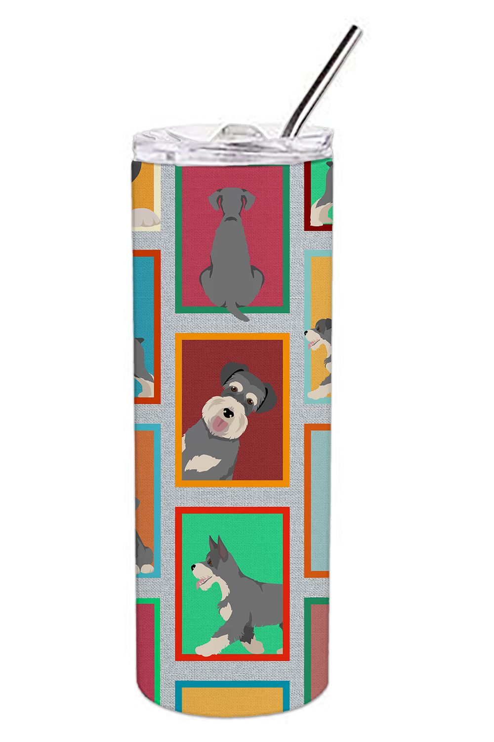 Lots of Schnauzer Stainless Steel Skinny Tumbler Vacuum Double Walled Reusable Insulated Tumbler Travel Cup for Coffee Cocktails