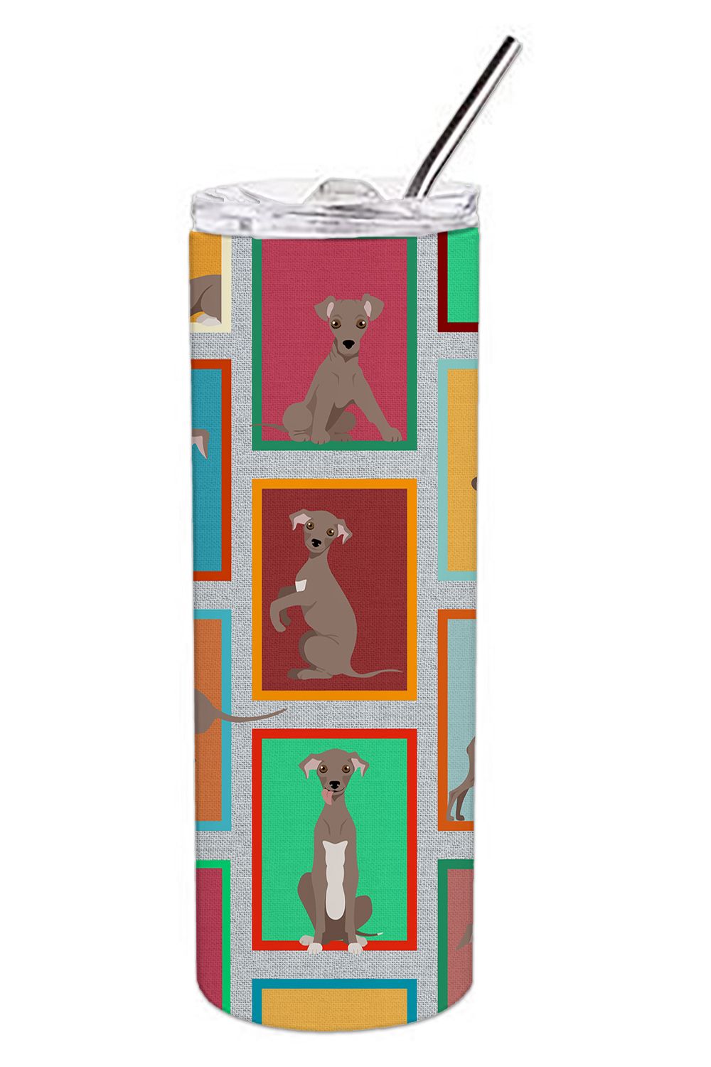 Lots of Fawn Italian Greyhound Stainless Steel Skinny Tumbler Vacuum Double Walled Reusable Insulated Tumbler Travel Cup for Cof