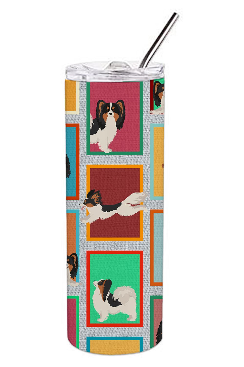 Lots of Tricolor Papillon Stainless Steel Skinny Tumbler Vacuum Double Walled Reusable Insulated Tumbler Travel Cup for Coffee C