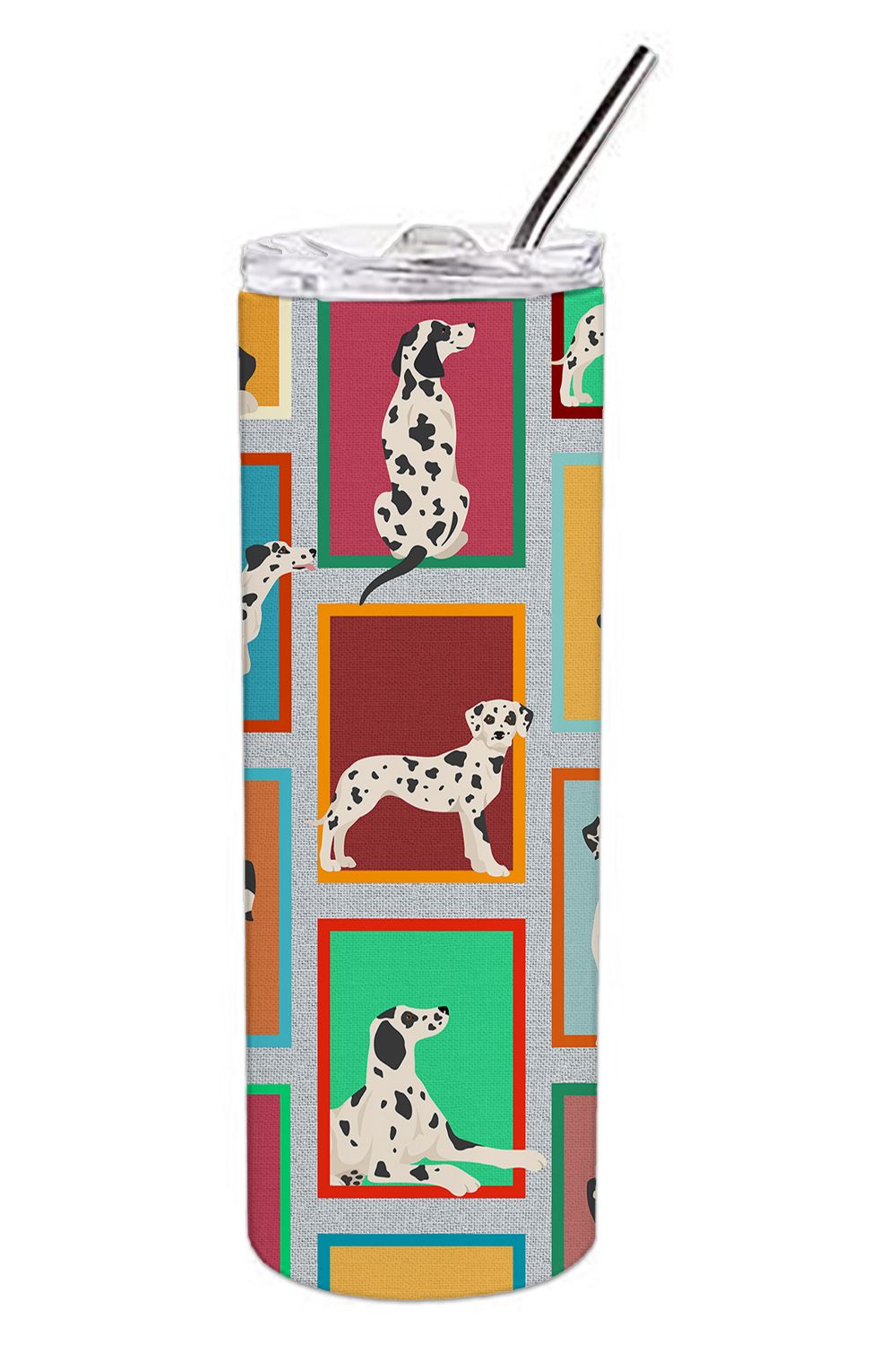 Lots of Dalmatian Stainless Steel Skinny Tumbler Vacuum Double Walled Reusable Insulated Tumbler Travel Cup for Coffee Cocktails