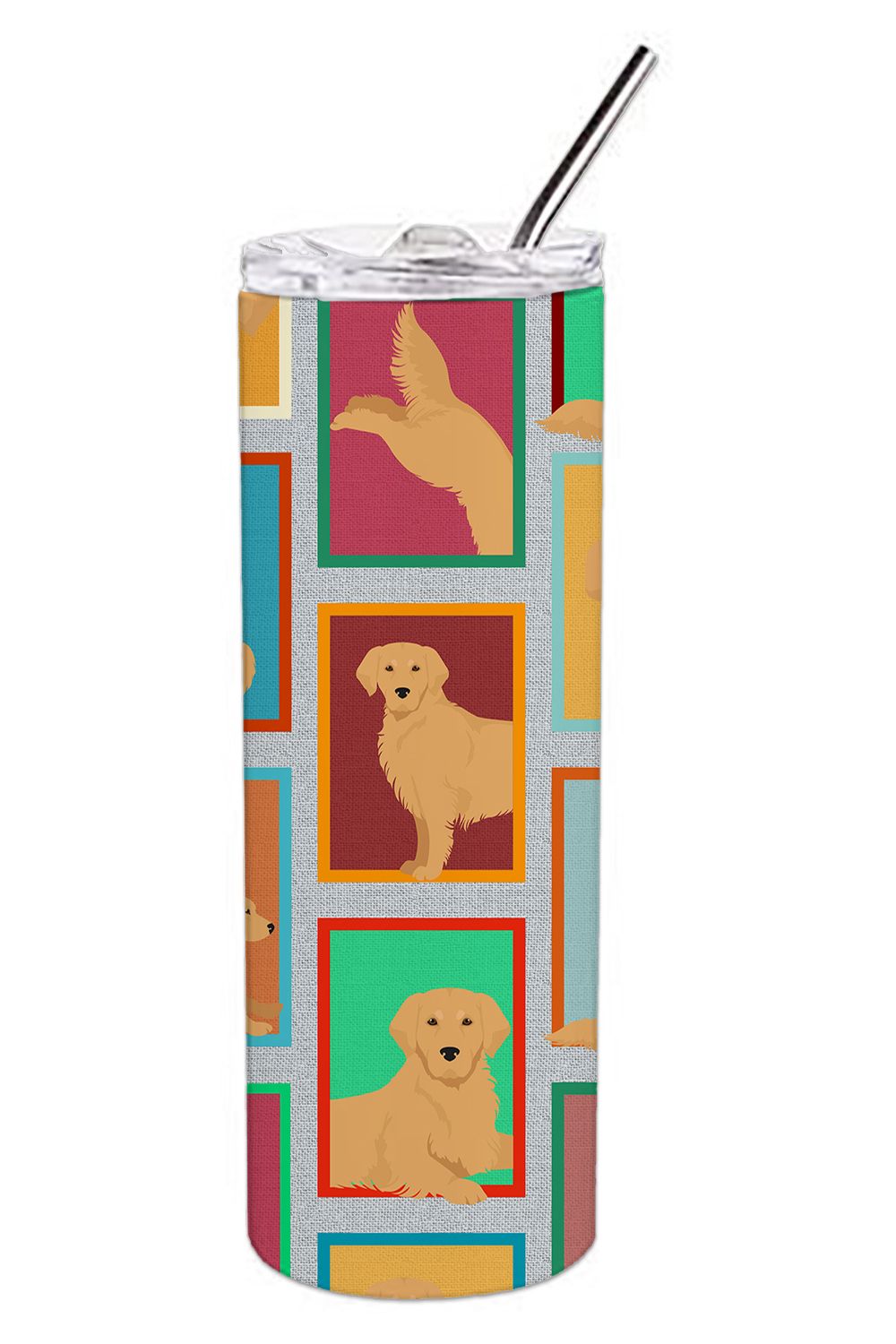 Lots of Golden Retriever Stainless Steel Skinny Tumbler Vacuum Double Walled Reusable Insulated Tumbler Travel Cup for Coffee Co