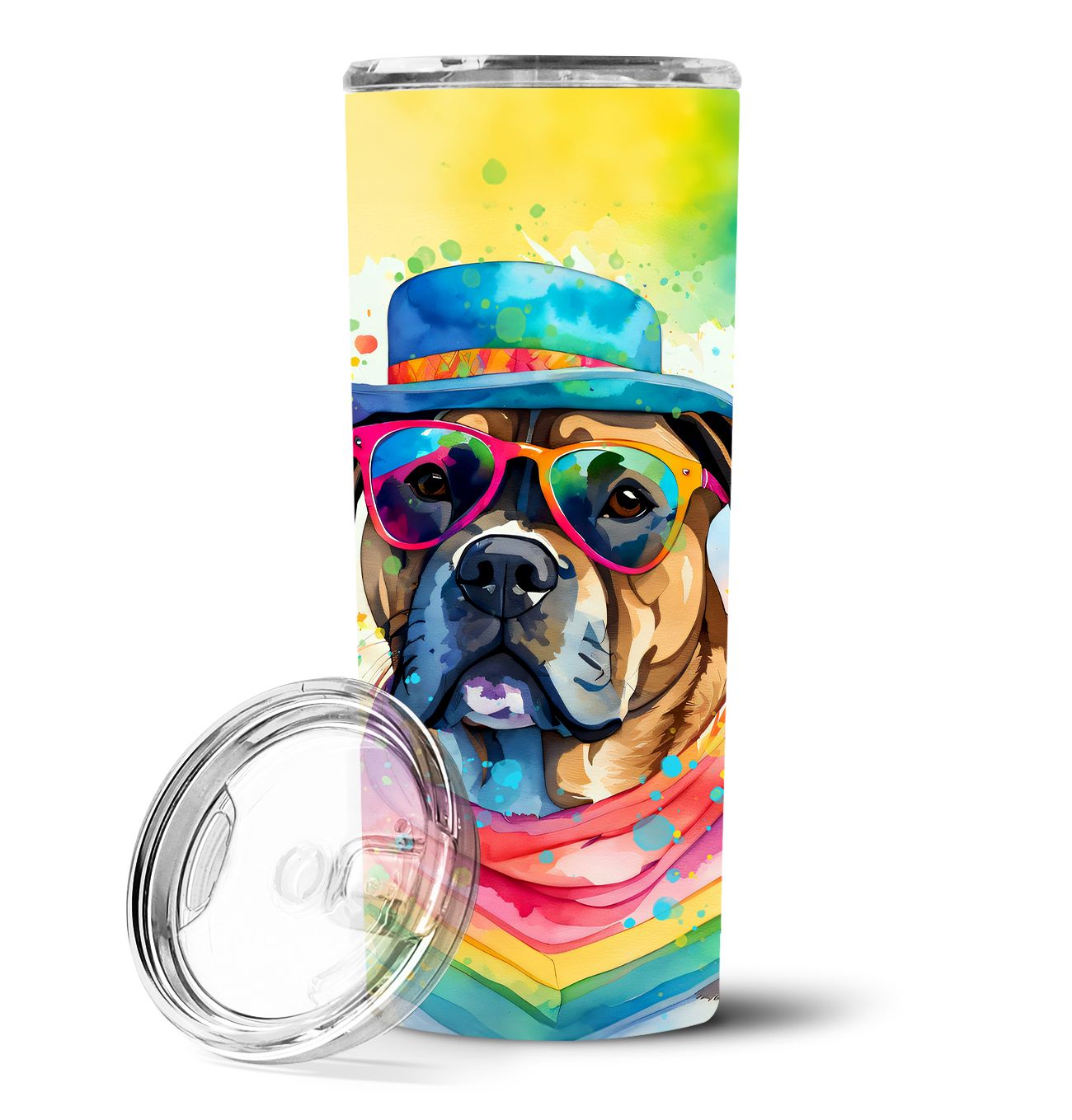 Cane Corso Hippie Dawg Stainless Steel Skinny Tumbler Vacuum Double Walled Reusable Insulated Tumbler Travel Cup for Coffee Cock