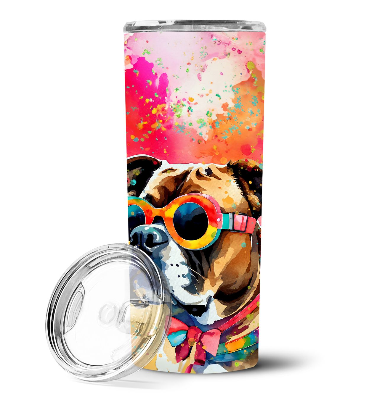 Boxer Hippie Dawg Stainless Steel Skinny Tumbler Vacuum Double Walled Reusable Insulated Tumbler Travel Cup for Coffee Cocktails