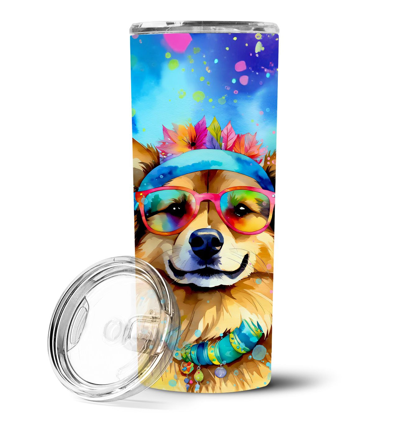 Hippie Dawg Stainless Steel Skinny Tumbler Vacuum Double Walled Reusable Insulated Tumbler Travel Cup for Coffee Cocktails Gift 