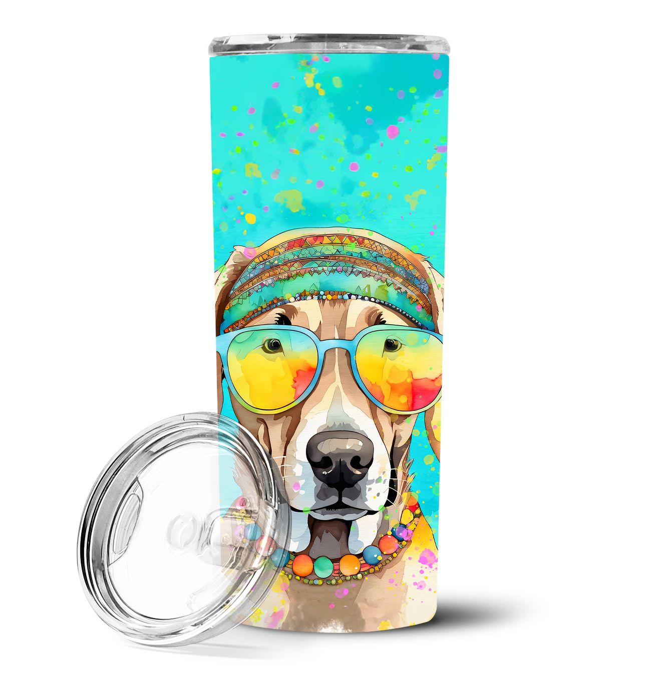 Weimaraner Hippie Dawg Stainless Steel Skinny Tumbler Vacuum Double Walled Reusable Insulated Tumbler Travel Cup for Coffee Cock