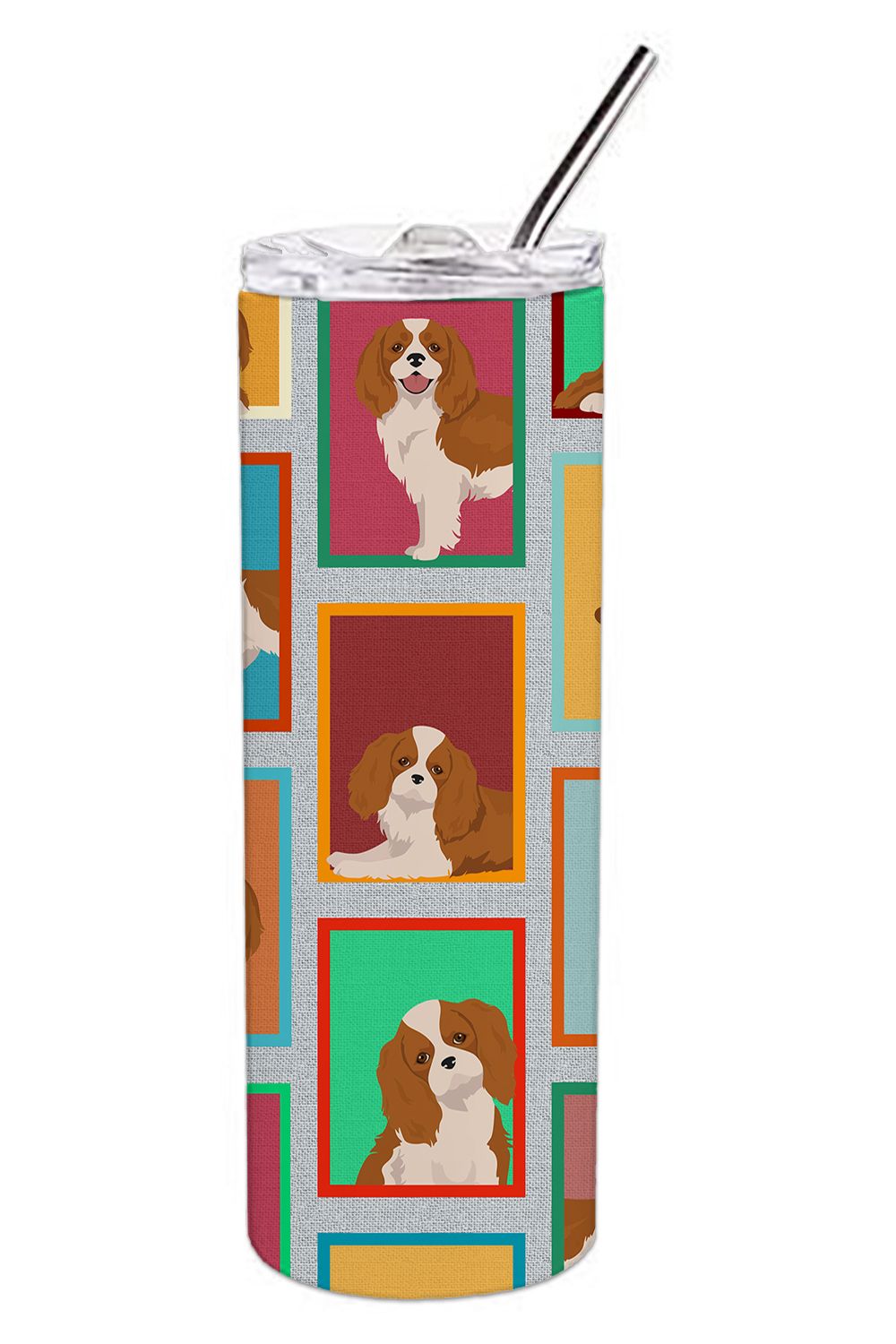 Lots of Blenheim Cavalier Spaniel Stainless Steel Skinny Tumbler Vacuum Double Walled Reusable Insulated Tumbler Travel Cup for 