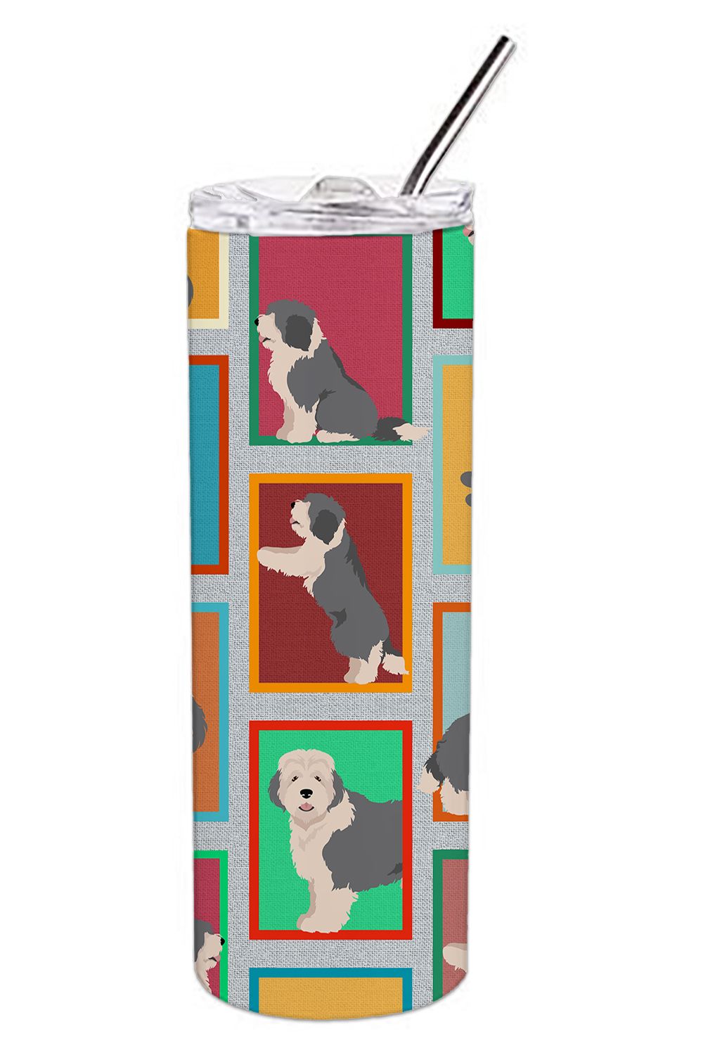 Lots of Old English Sheepdog Stainless Steel Skinny Tumbler Vacuum Double Walled Reusable Insulated Tumbler Travel Cup for Coffe