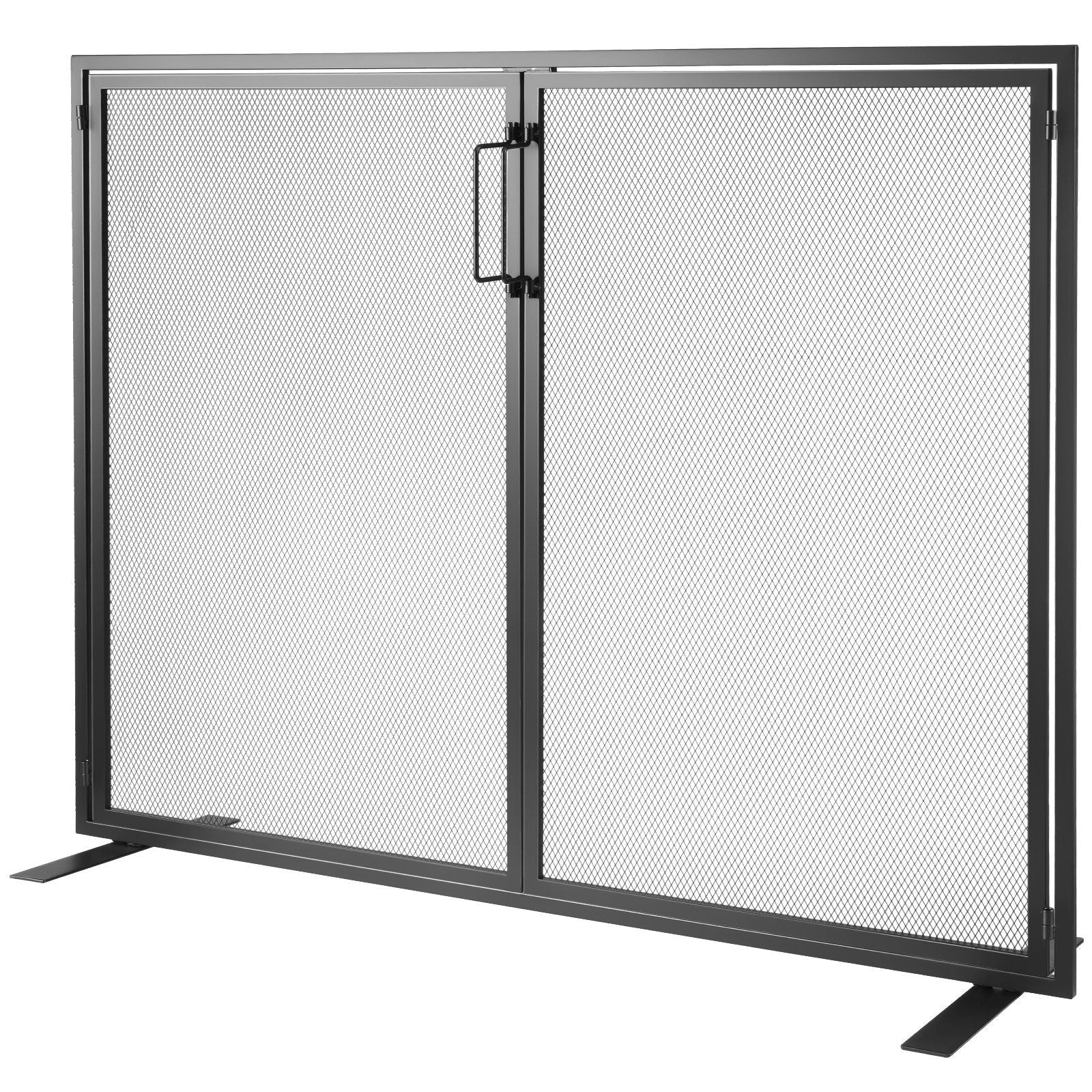VEVOR Fireplace Screen 1 Panel with Door, Sturdy Iron Mesh Fireplace Screen, 38.98(L) x30.7(H) Spark Guard Cover, Simple Install