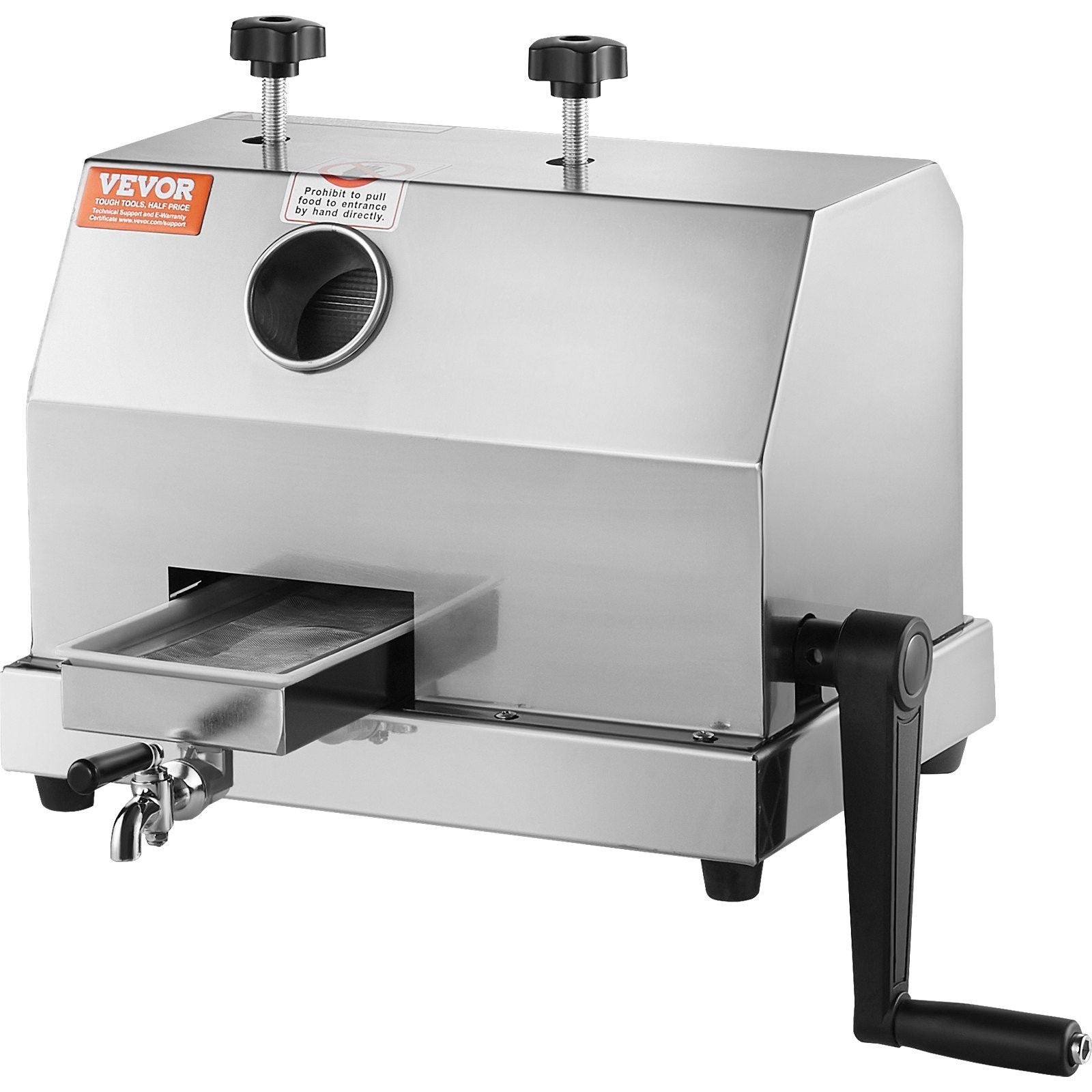 VEVOR Commercial Sugar Cane Juicer, 110LBS/H High Output Sugarcane Juicer Machine with 3 Stainless Steel Rollers and 2.4 Large I