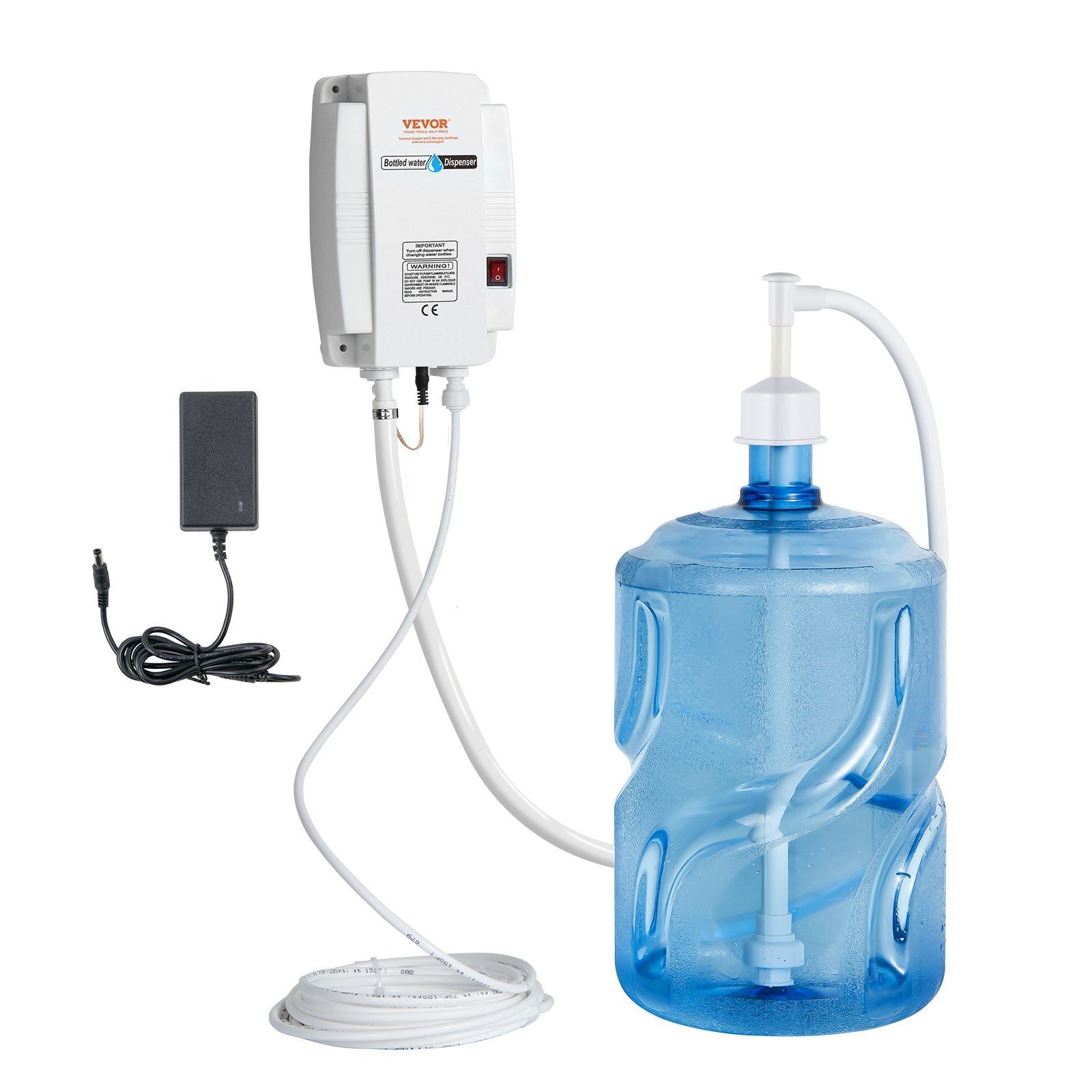 VEVOR Bottled Water Dispenser Pump System , 110V 20ft US Plug High Flow Bottled Water Pump with Single Inlet , Water Dispenser P