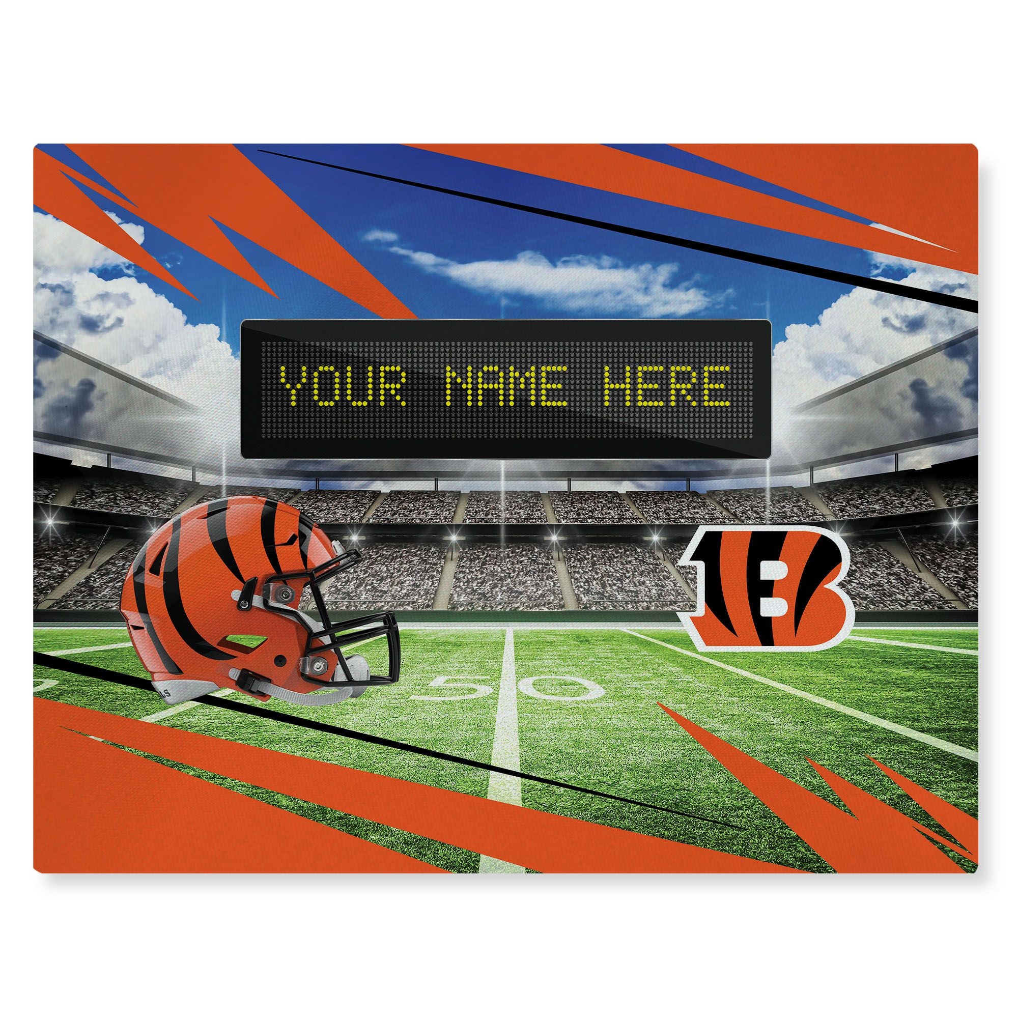 [Personalization Only] Official NFL Bengals - 62 x 84 Personalized Washable Rug