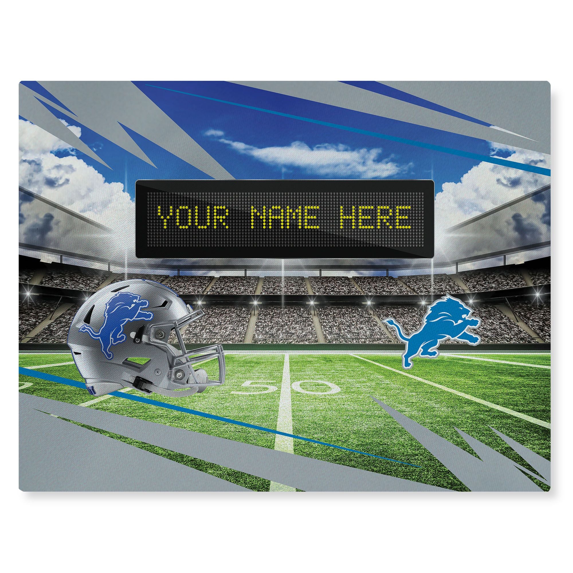 [Personalization Only] Official NFL Lions - 62 x 84 Personalized Washable Rug
