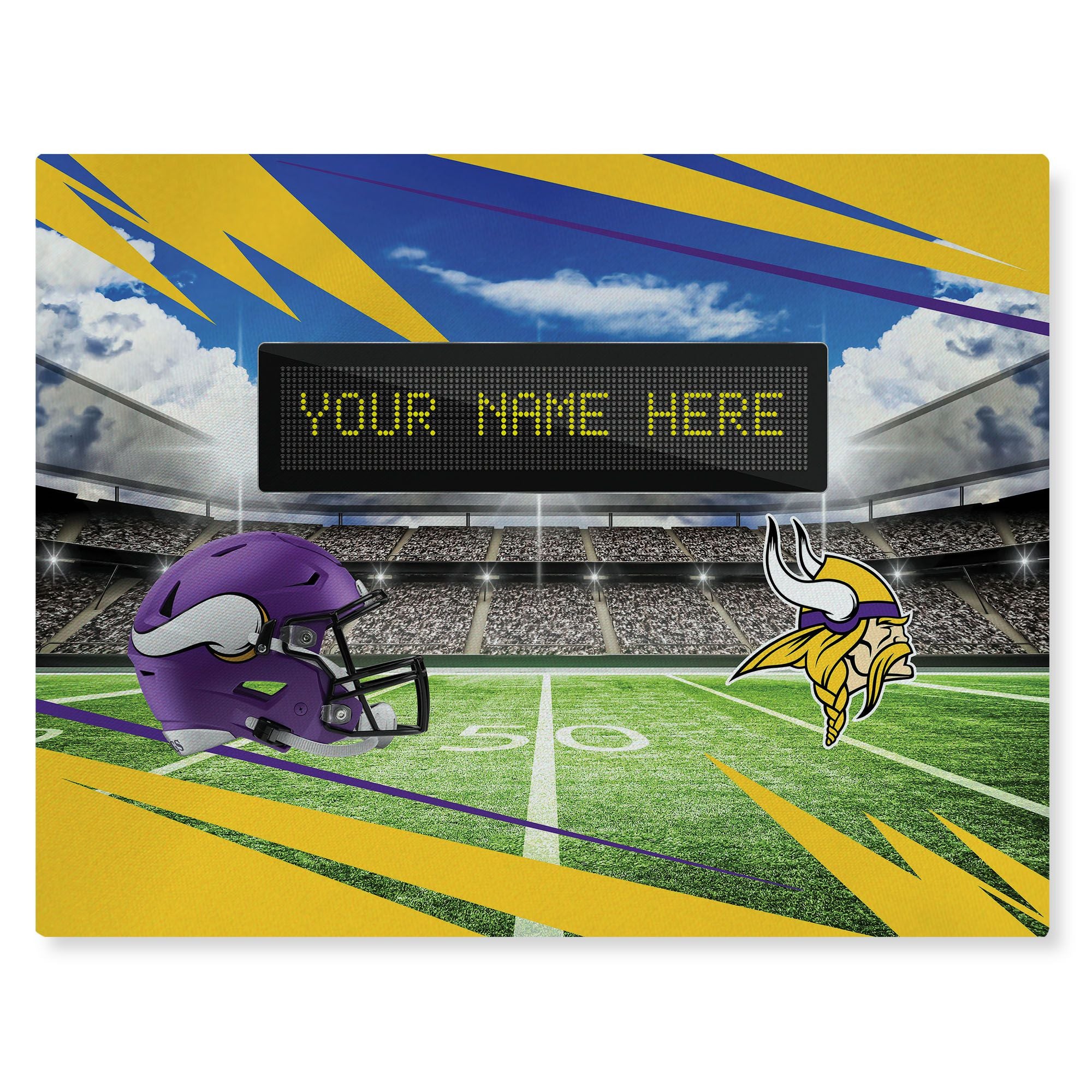 [Personalization Only] Official NFL Vikings - 62 x 84 Personalized Washable Rug