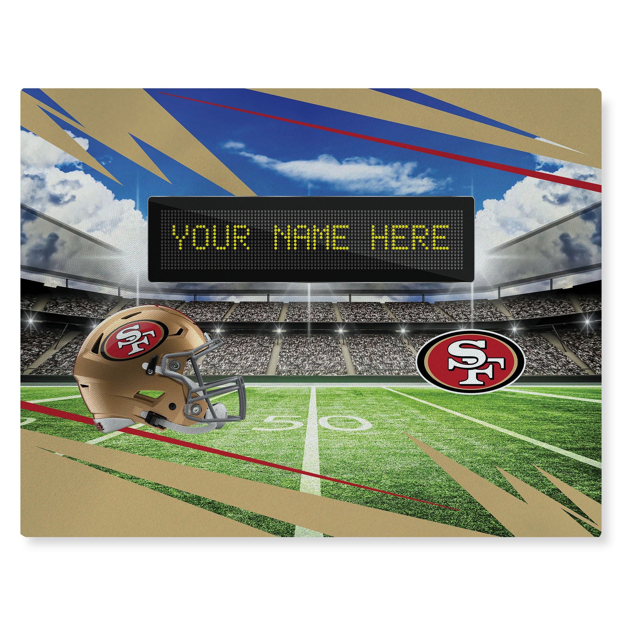 [Personalization Only] Official NFL 49ers - 62 x 84 Personalized Washable Rug