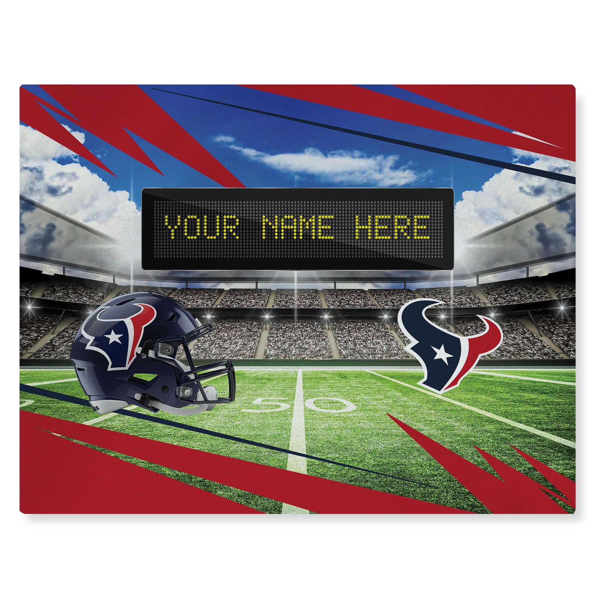 [Personalization Only] Official NFL Texans - 62 x 84 Personalized Washable Rug