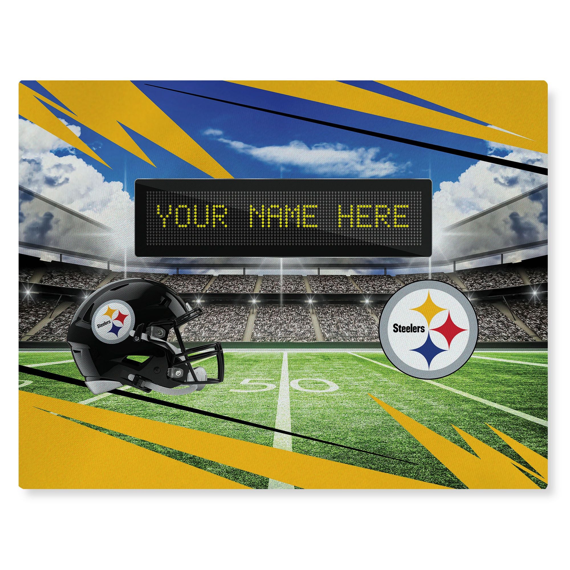 [Personalization Only] Official NFL Steelers - 62 x 84 Personalized Washable Rug