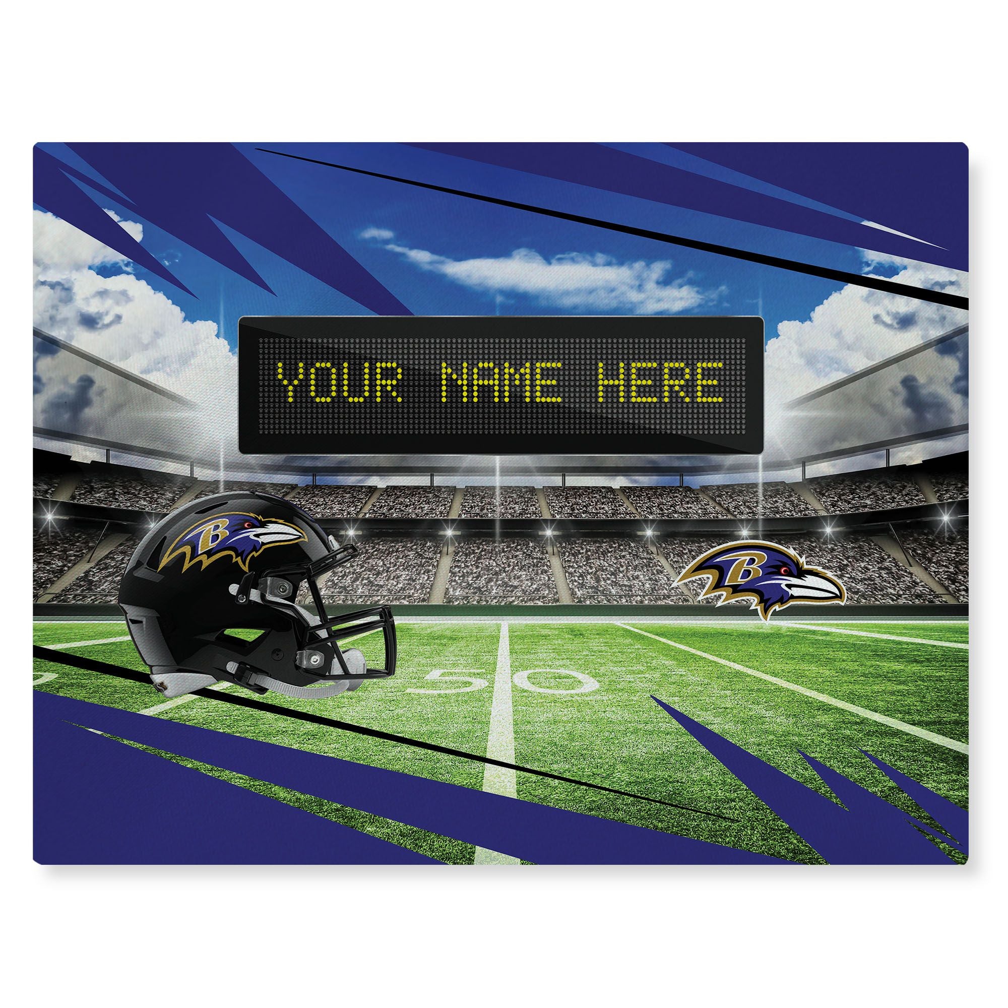 [Personalization Only] Official NFL Ravens - 62 x 84 Personalized Washable Rug