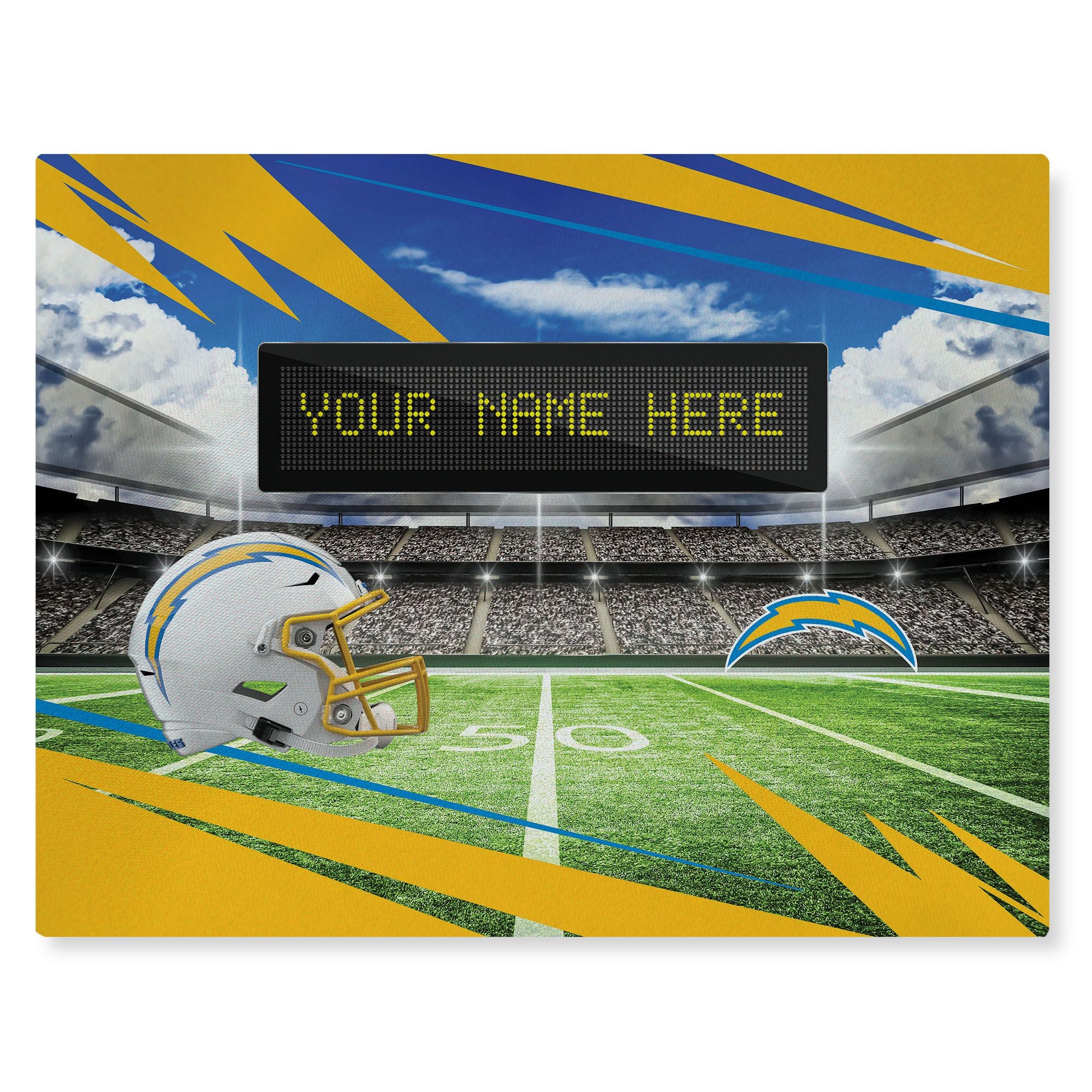 [Personalization Only] Official NFL Chargers - 62 x 84 Personalized Washable Rug